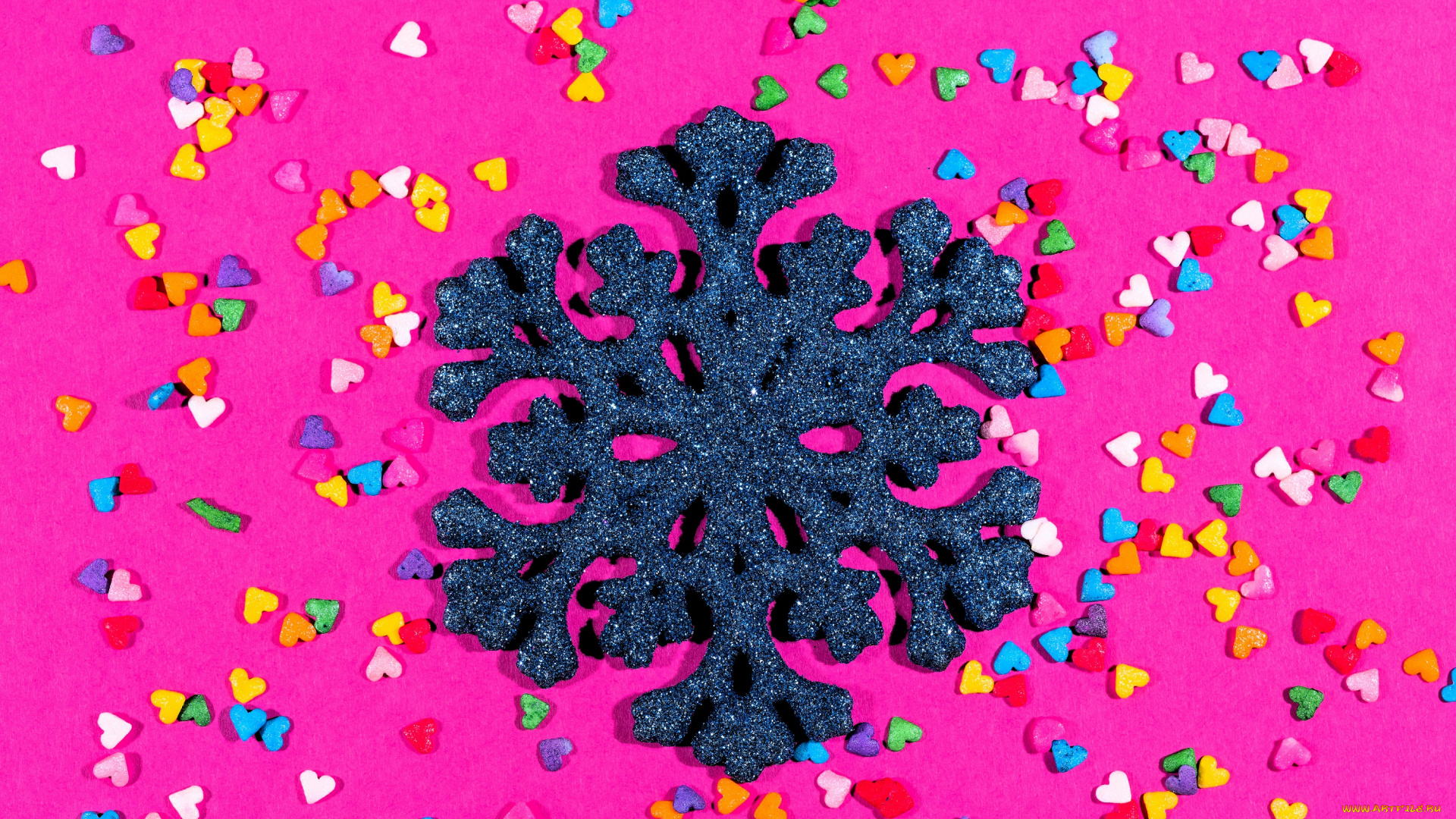 праздничные, снежинки, и, звёздочки, снежинка, сердечки