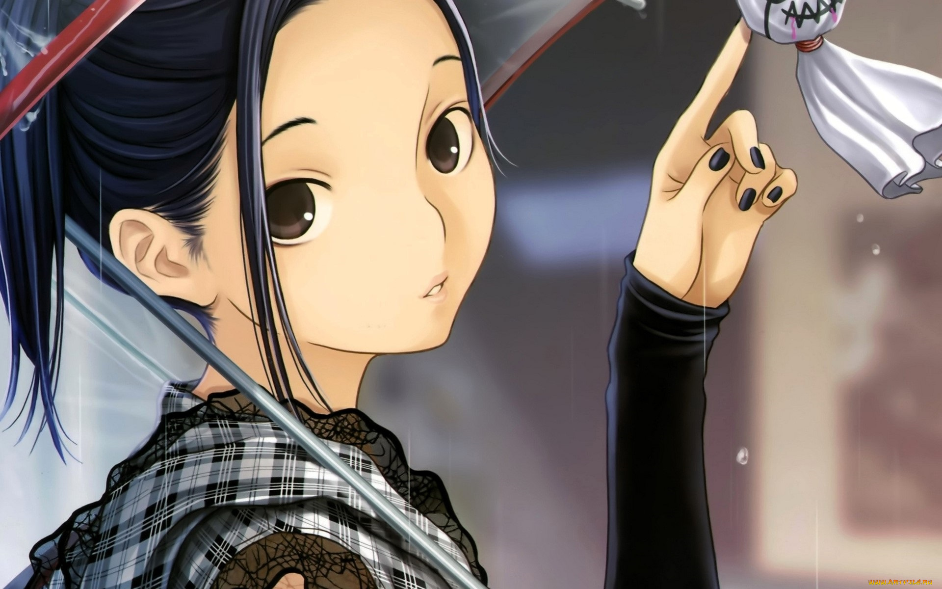 аниме, unknown, , другое, , девочка, зонт