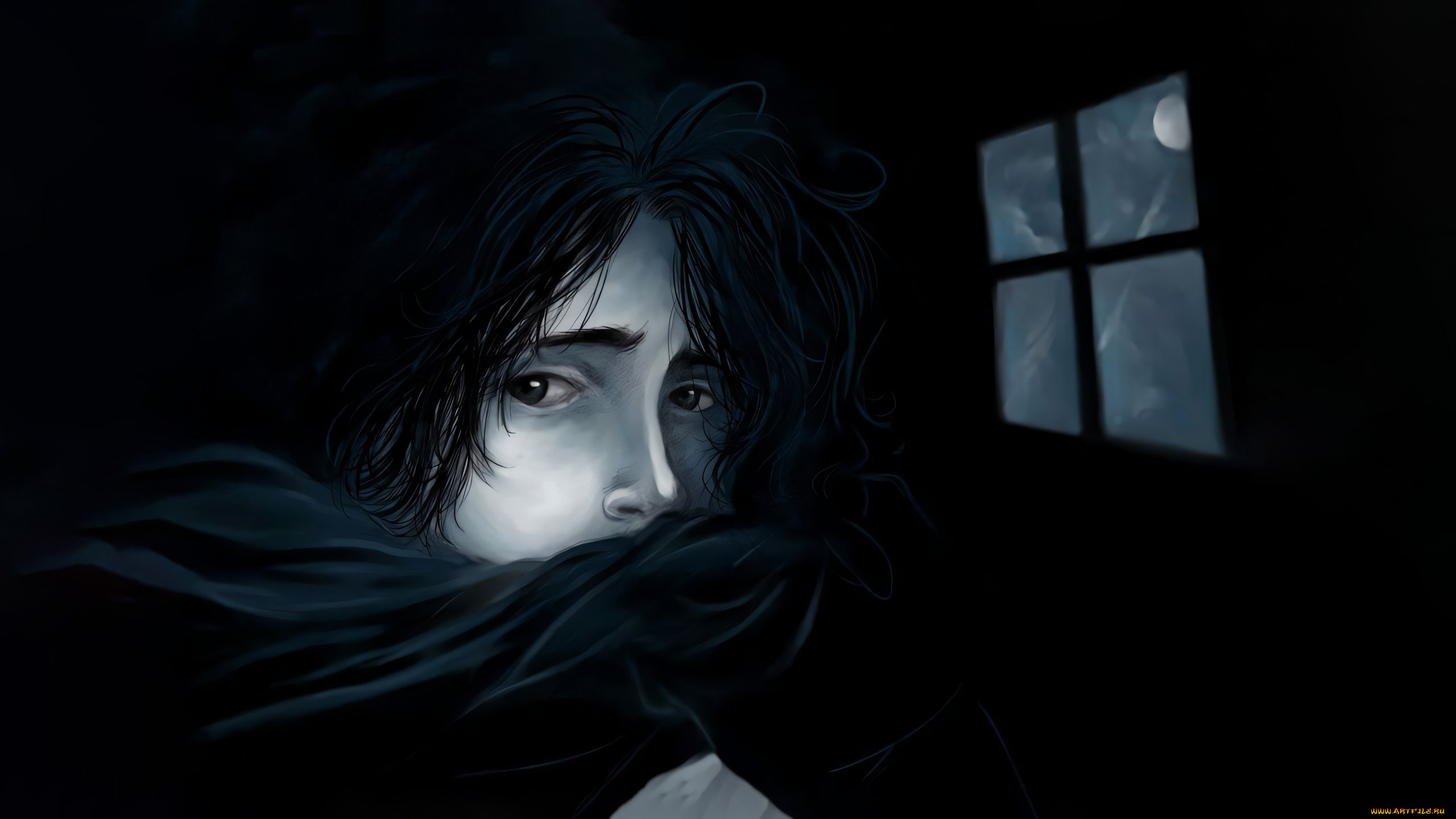 313878, рисованное, люди, юноша, окно