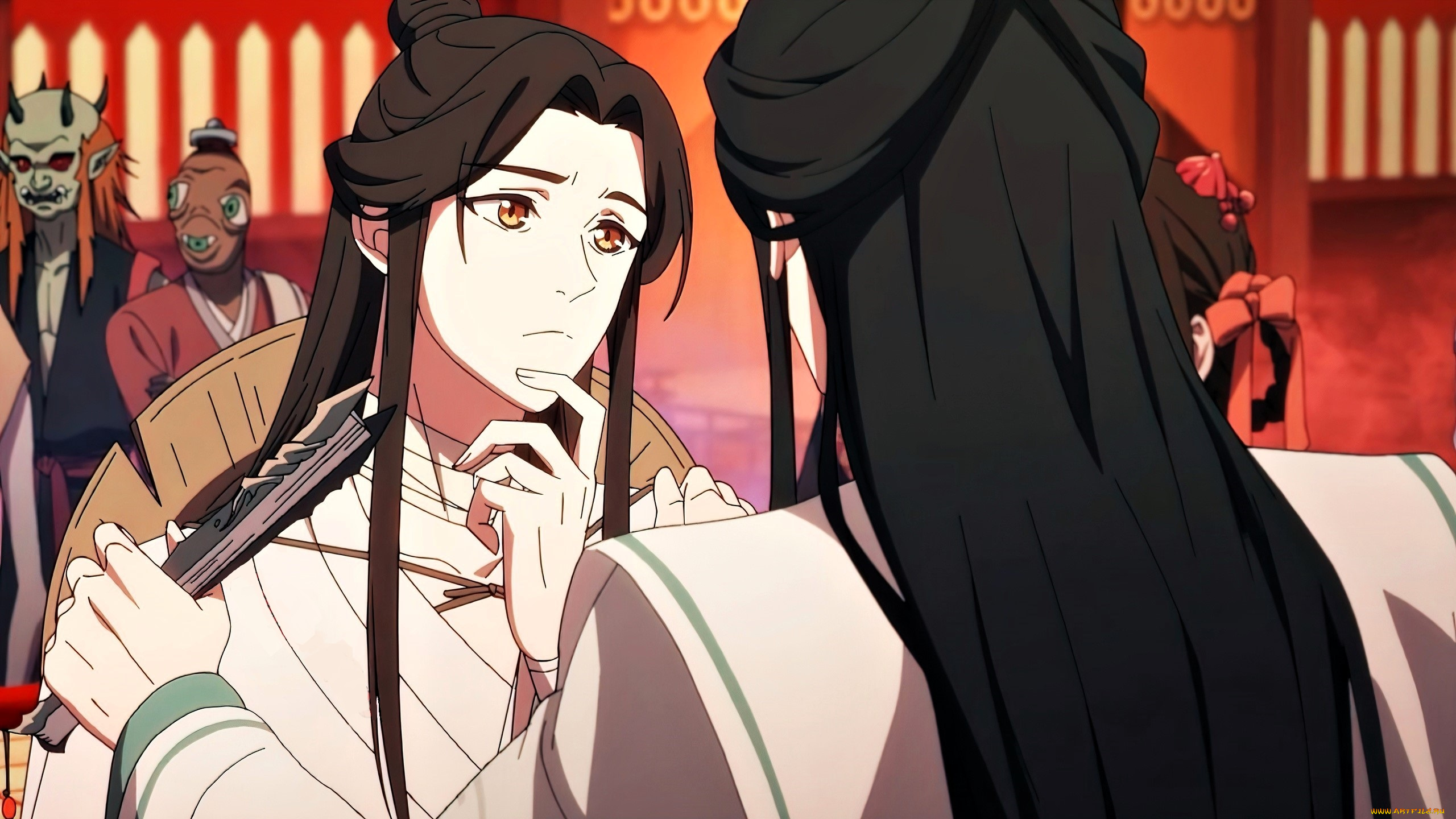 аниме, tian, guan, ci, fu, персонажи, разговор