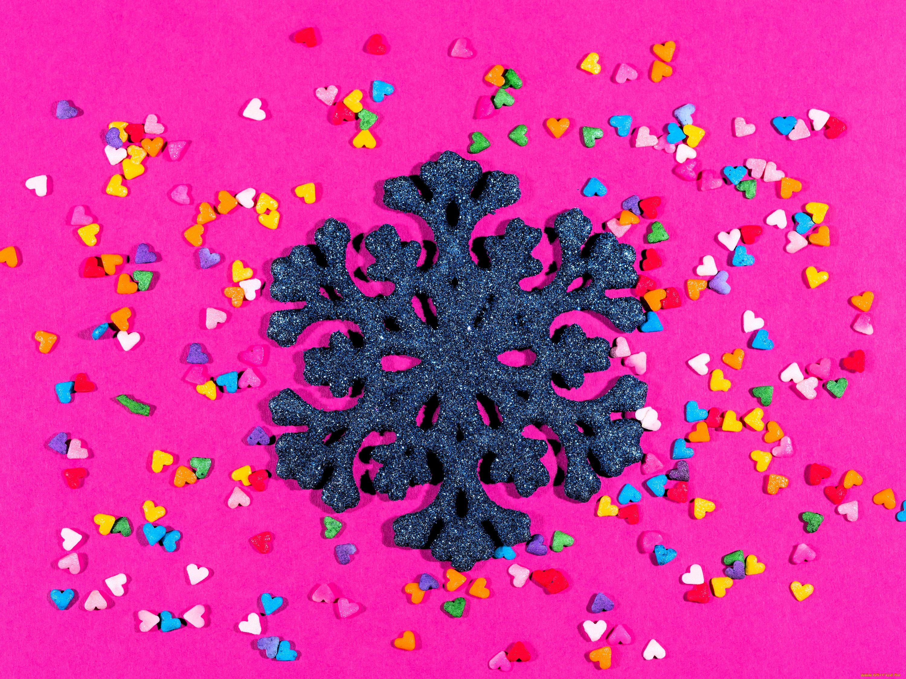 праздничные, снежинки, и, звёздочки, снежинка, сердечки