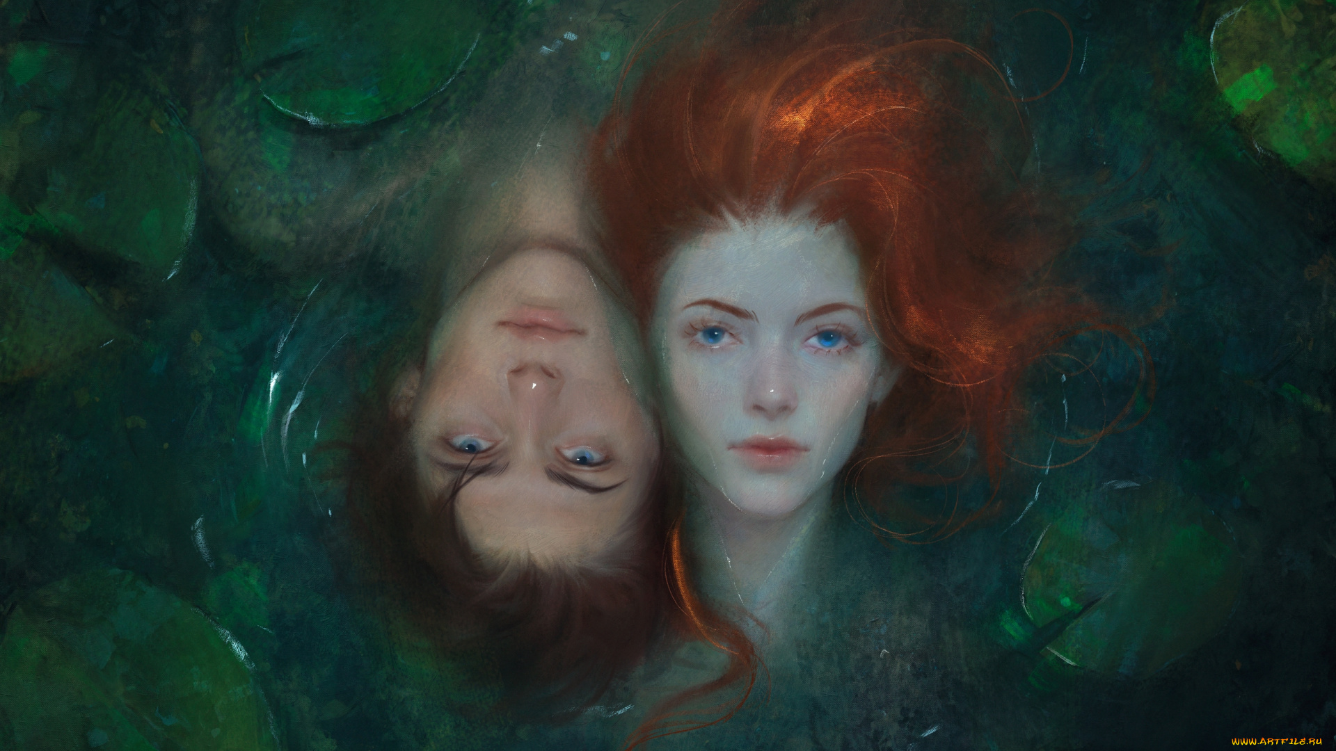 рисованное, люди, лица