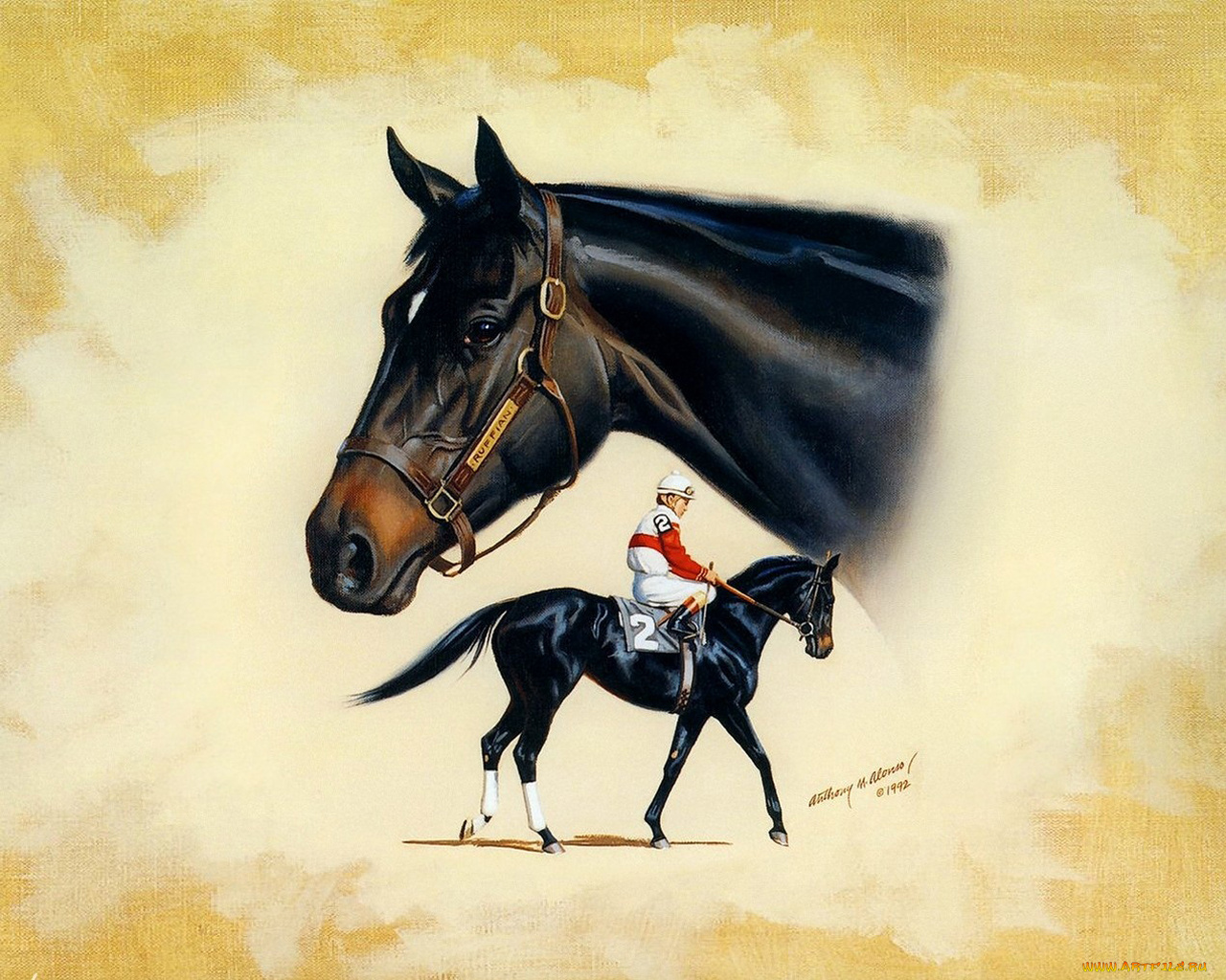 рисованные, животные, лошади