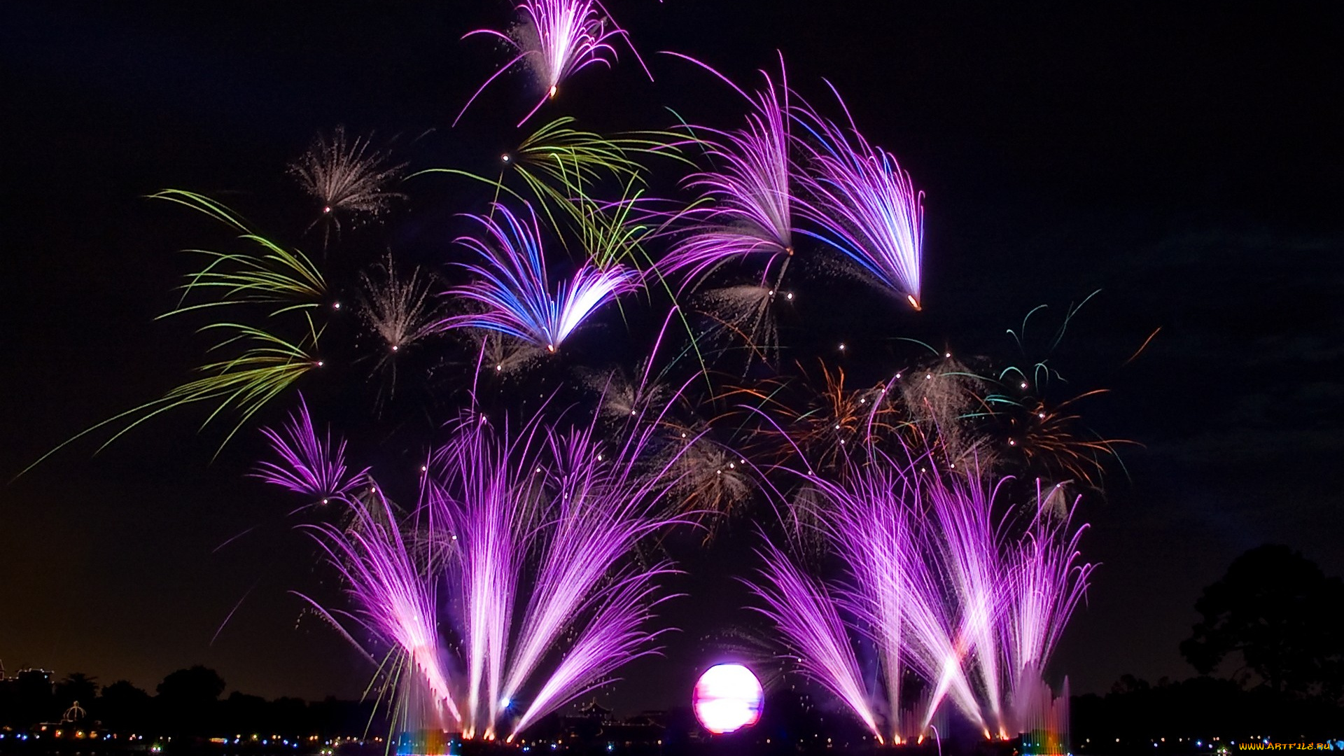 разное, салюты, фейерверки