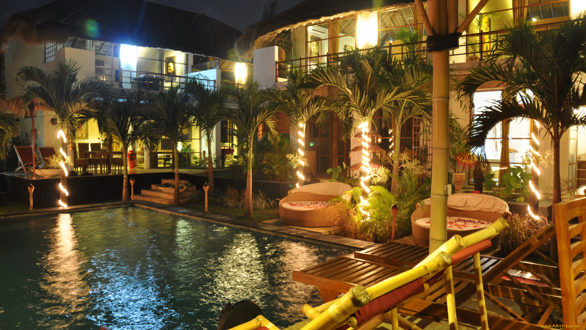бали, индонезия, интерьер, бассейны, открытые, площадки, бассейн, гостиница