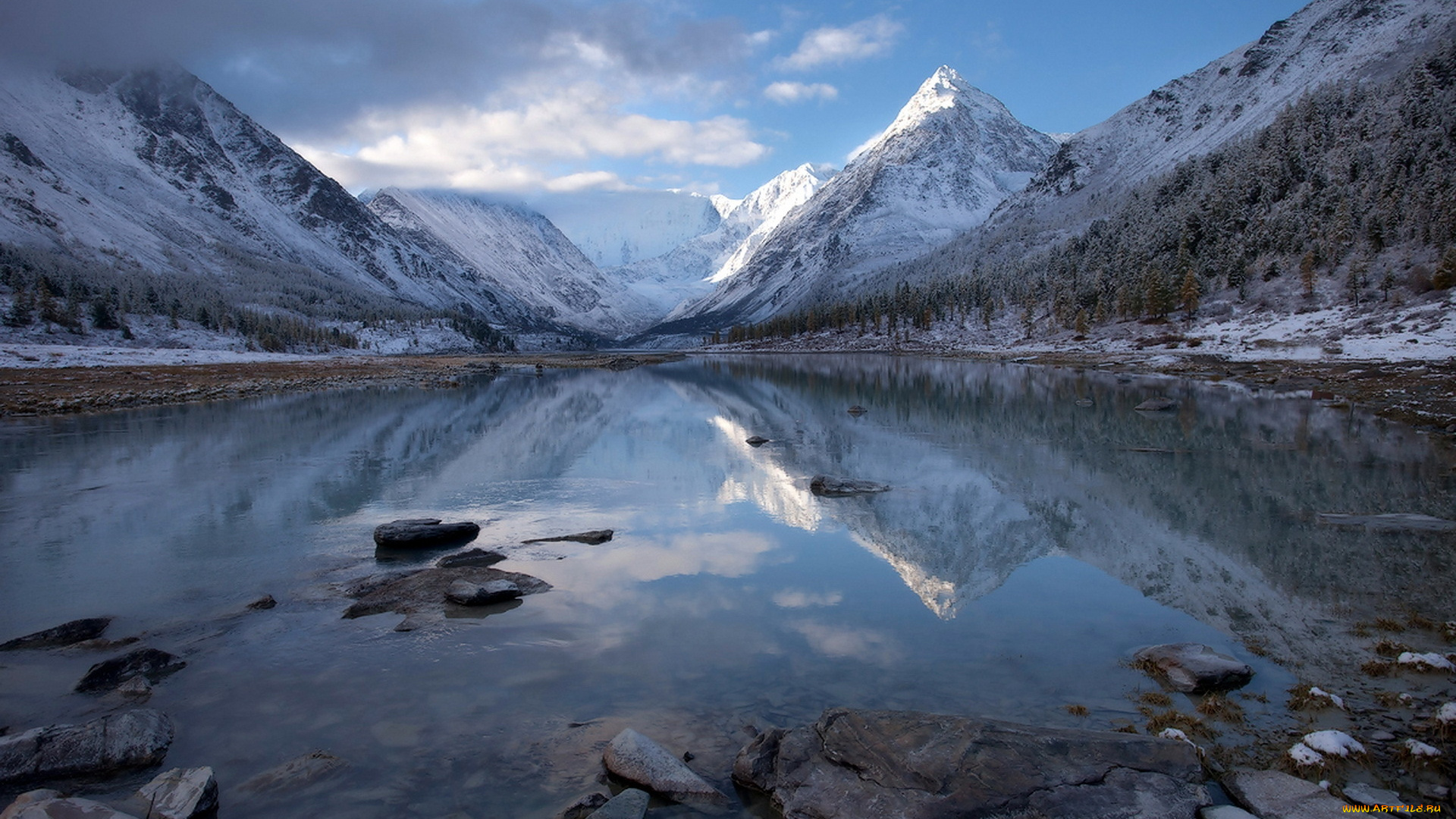 природа, реки, озера, горы, озеро, снег
