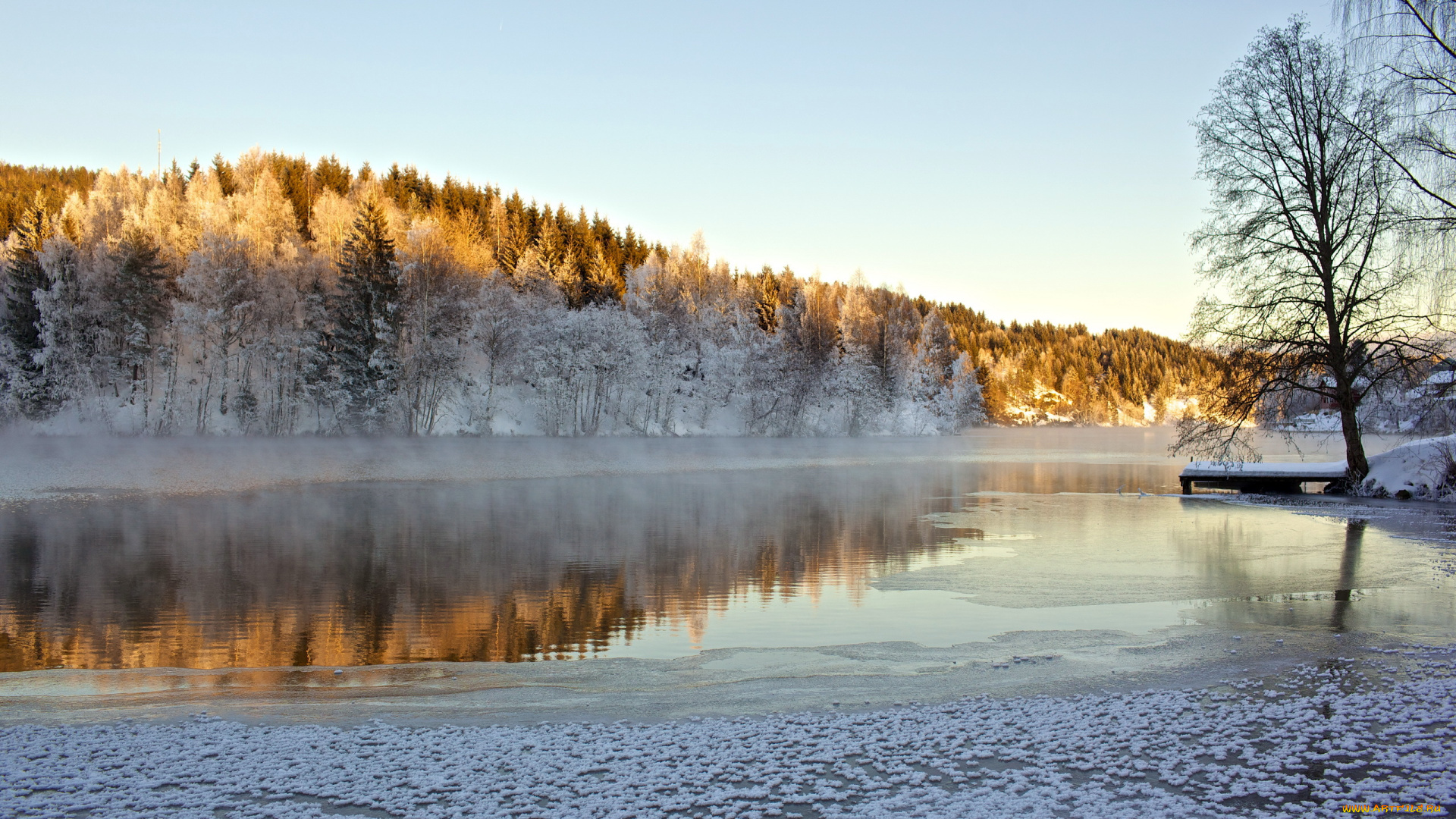 природа, реки, озера, утро, озеро