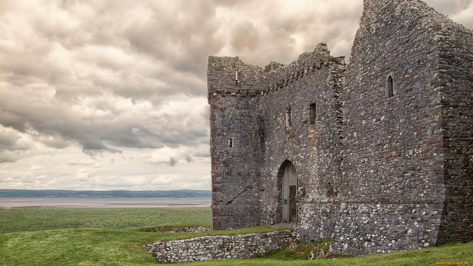 разное, развалины, руины, металлолом, замок, стена, трава