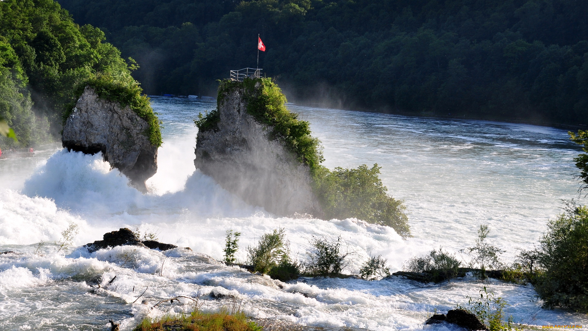rhine, falls, switzerland, природа, водопады, водопад, река