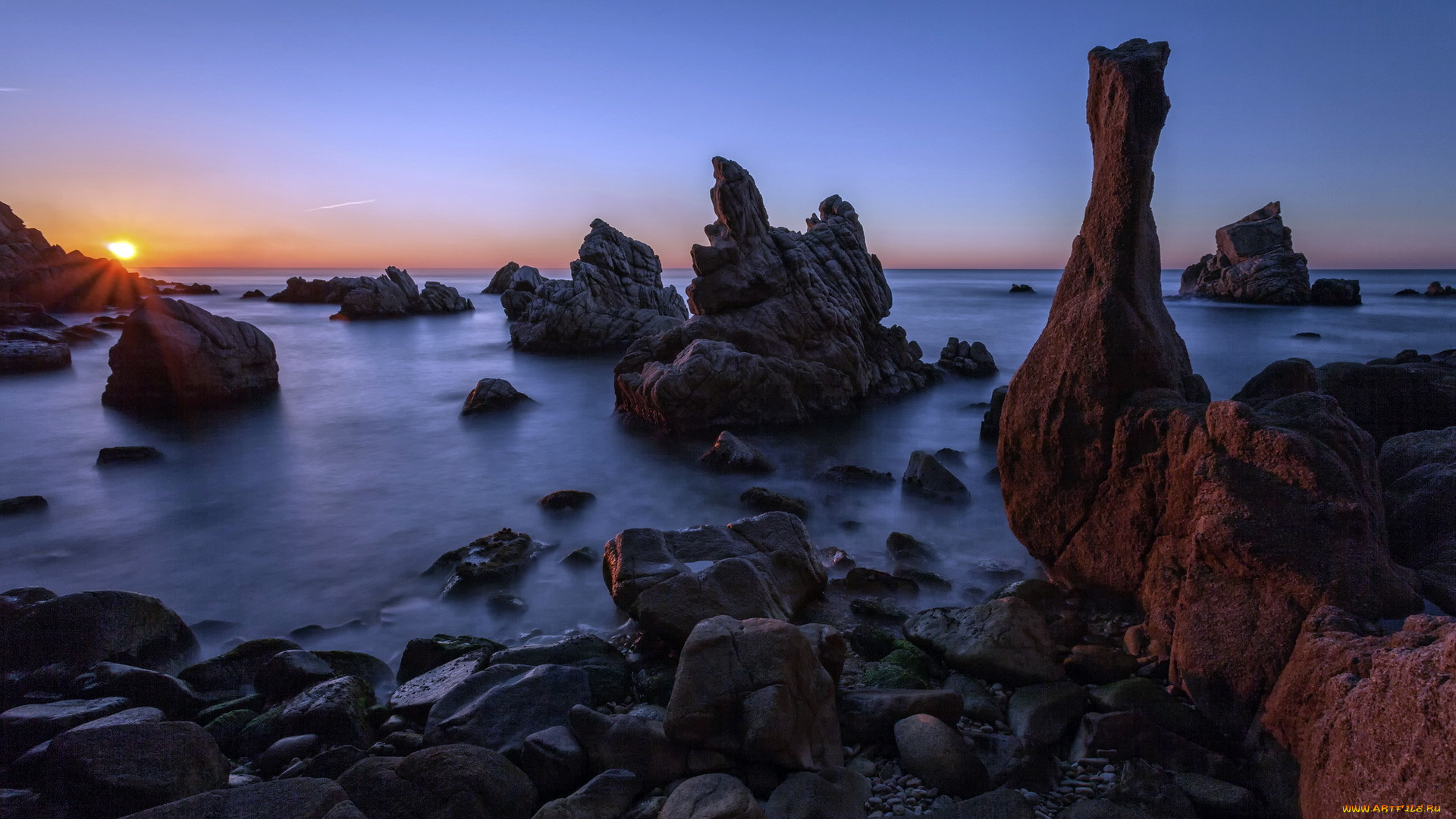 sunset, природа, восходы, закаты, закат, океан, побережье, каменные, столбы