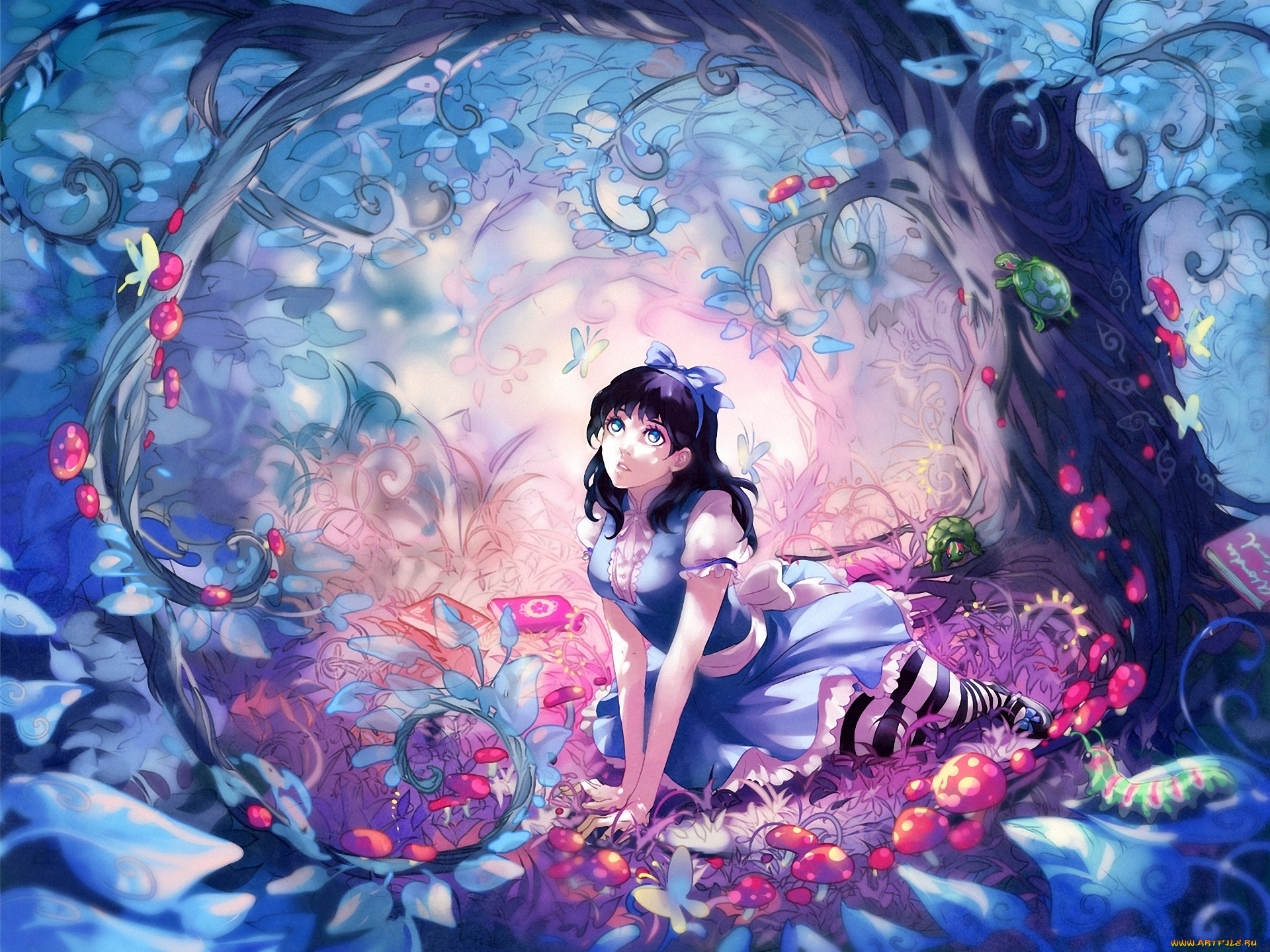 alice, in, wonderland, мультфильмы, арт, wenqing, yan