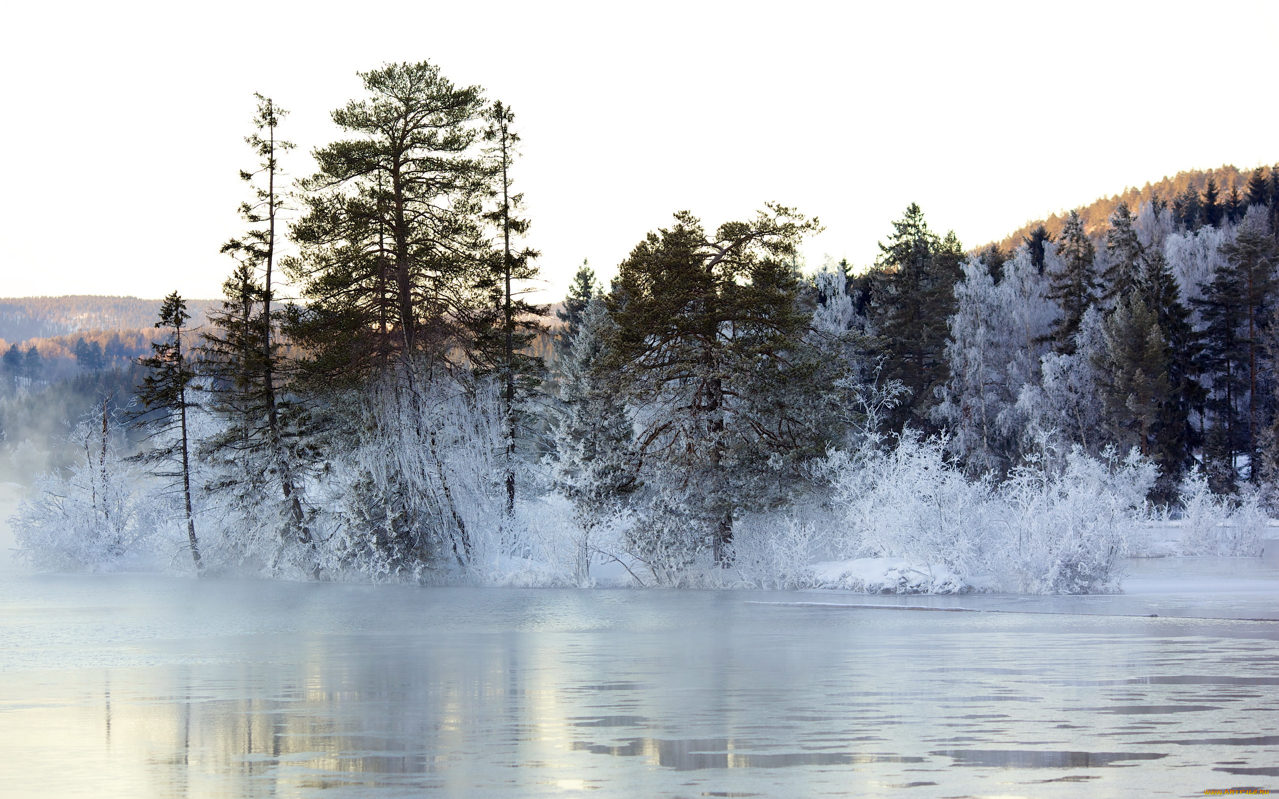 природа, реки, озера, зима, озеро