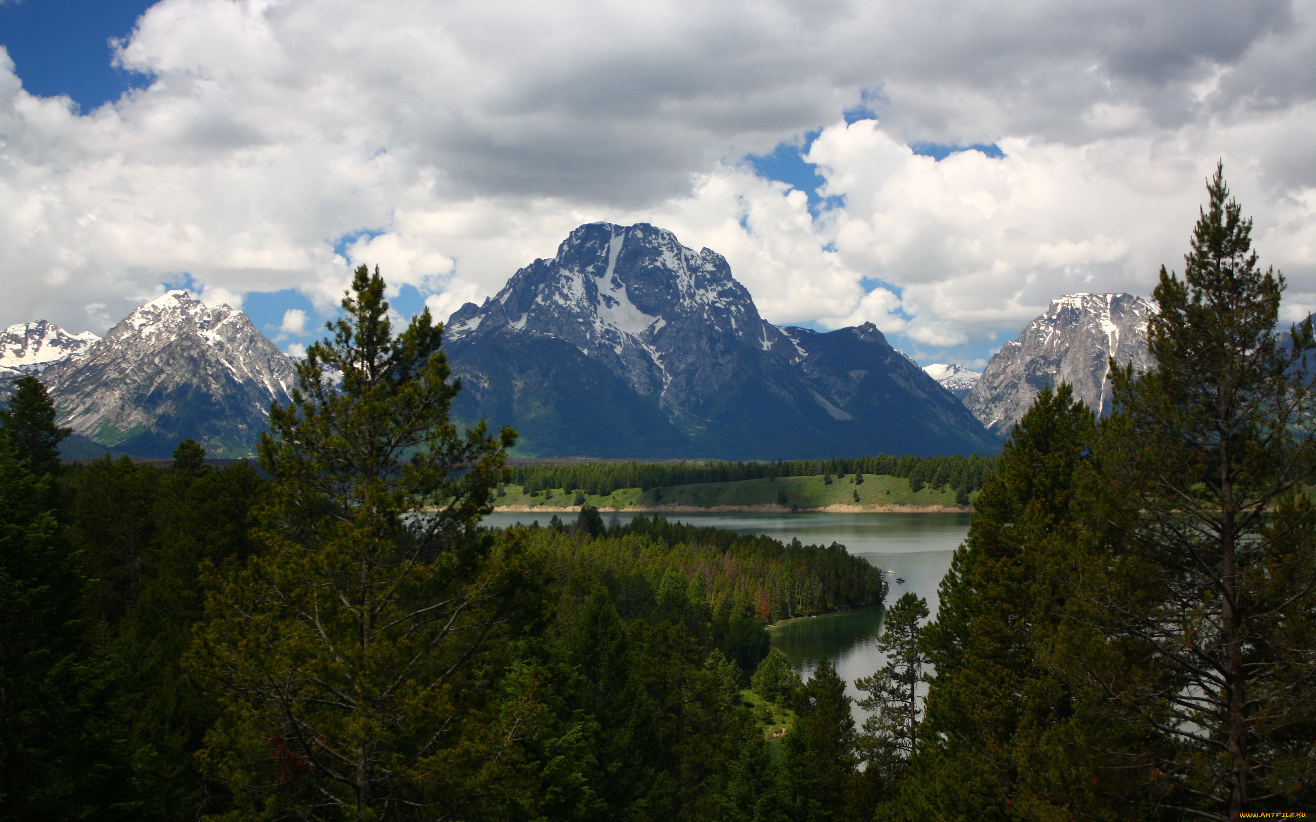 сша, grand, teton, national, park, wyoming, природа, пейзажи, горы, озеро, лес