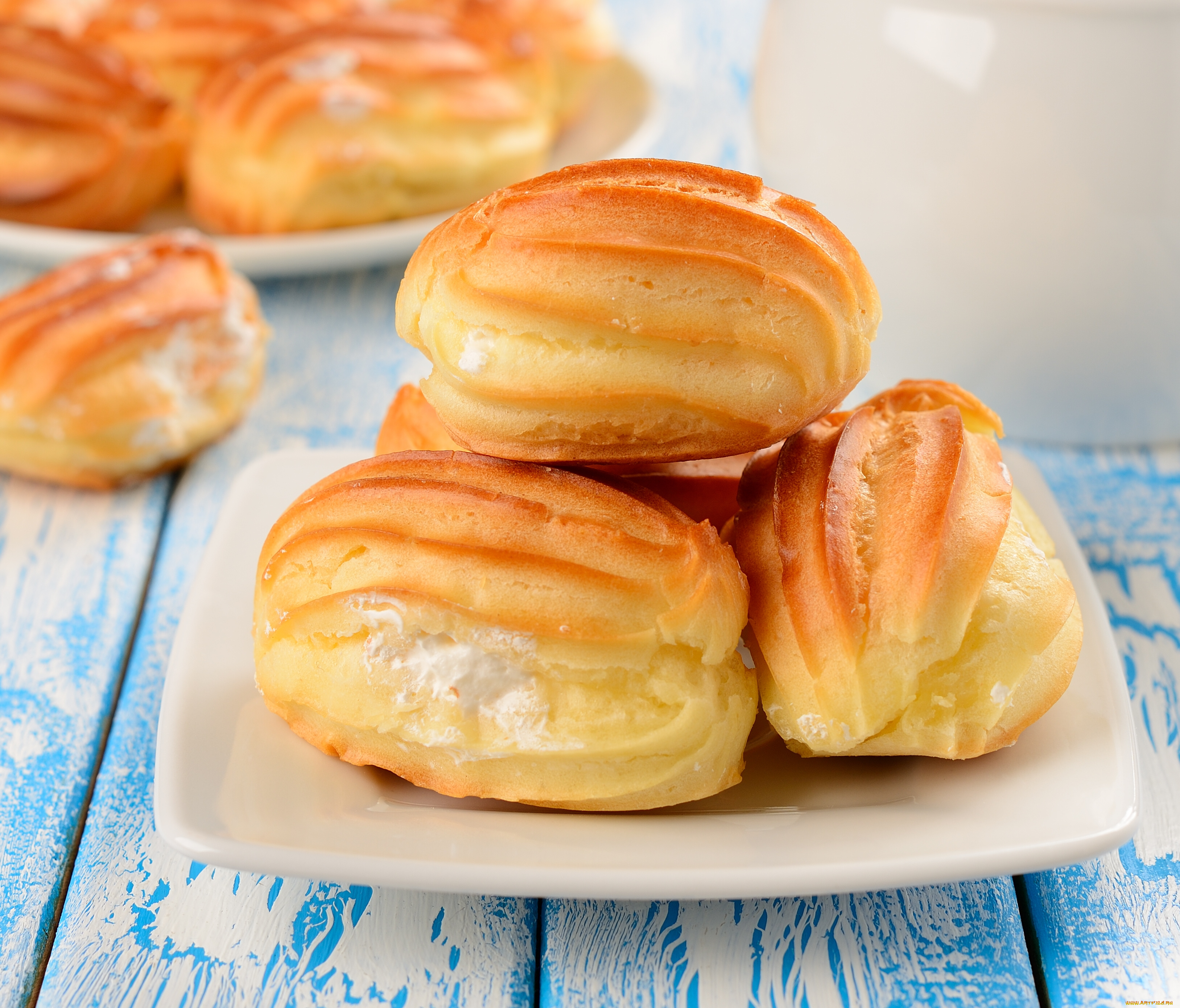 еда, пирожные, кексы, печенье, пирожное, эклеры