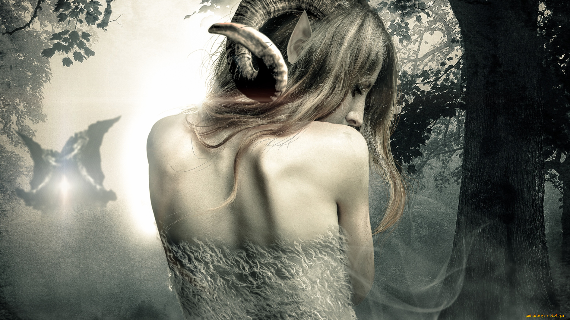 фэнтези, существа, шерсть, рога