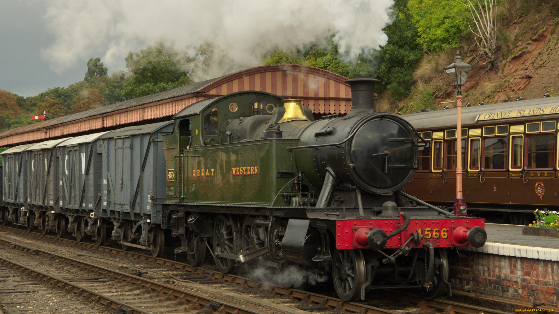 техника, паровозы, паровоз, вагоны