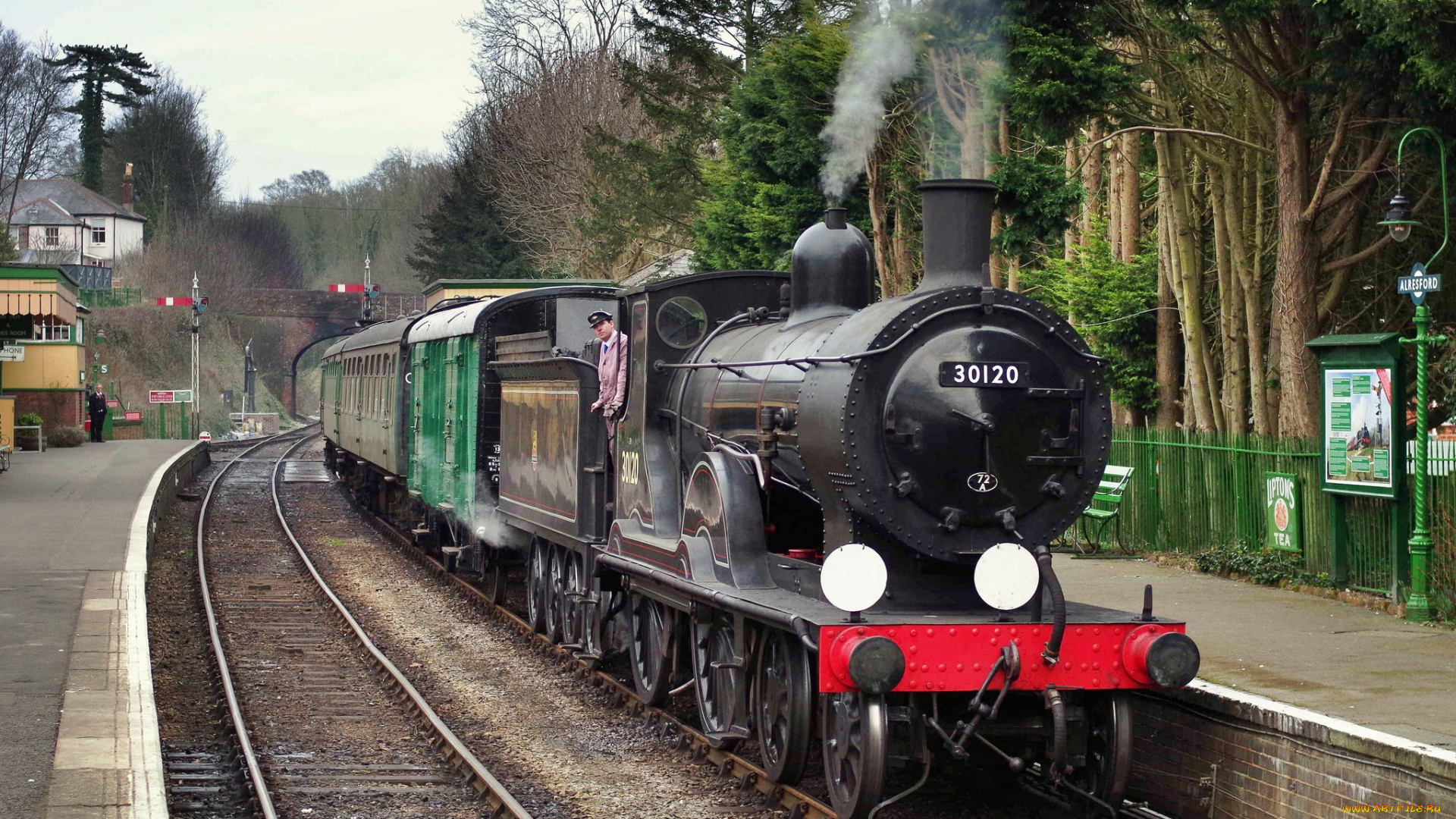 техника, паровозы, паровоз, вагоны