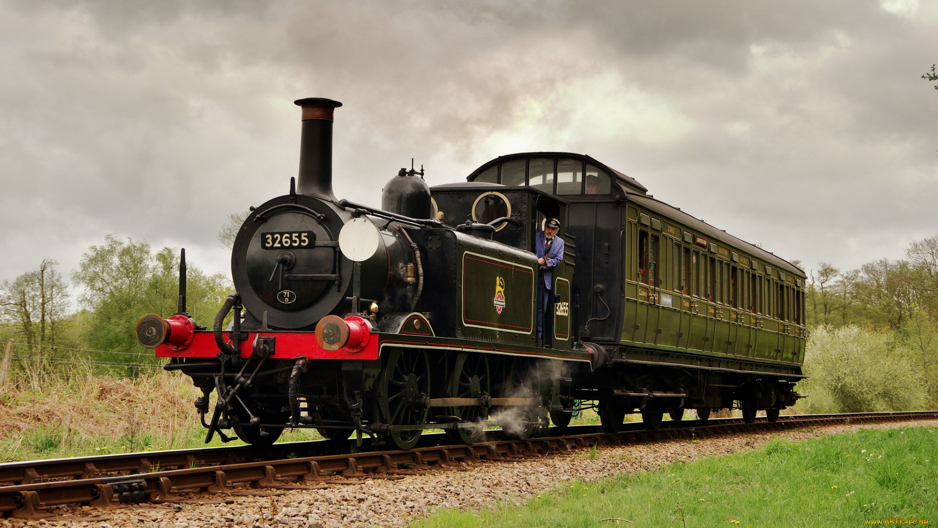 техника, паровозы, паровоз, вагоны