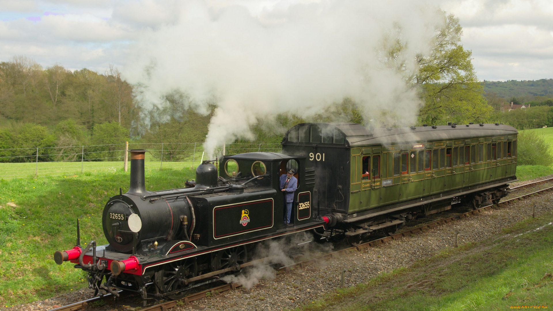 техника, паровозы, паровоз, вагоны