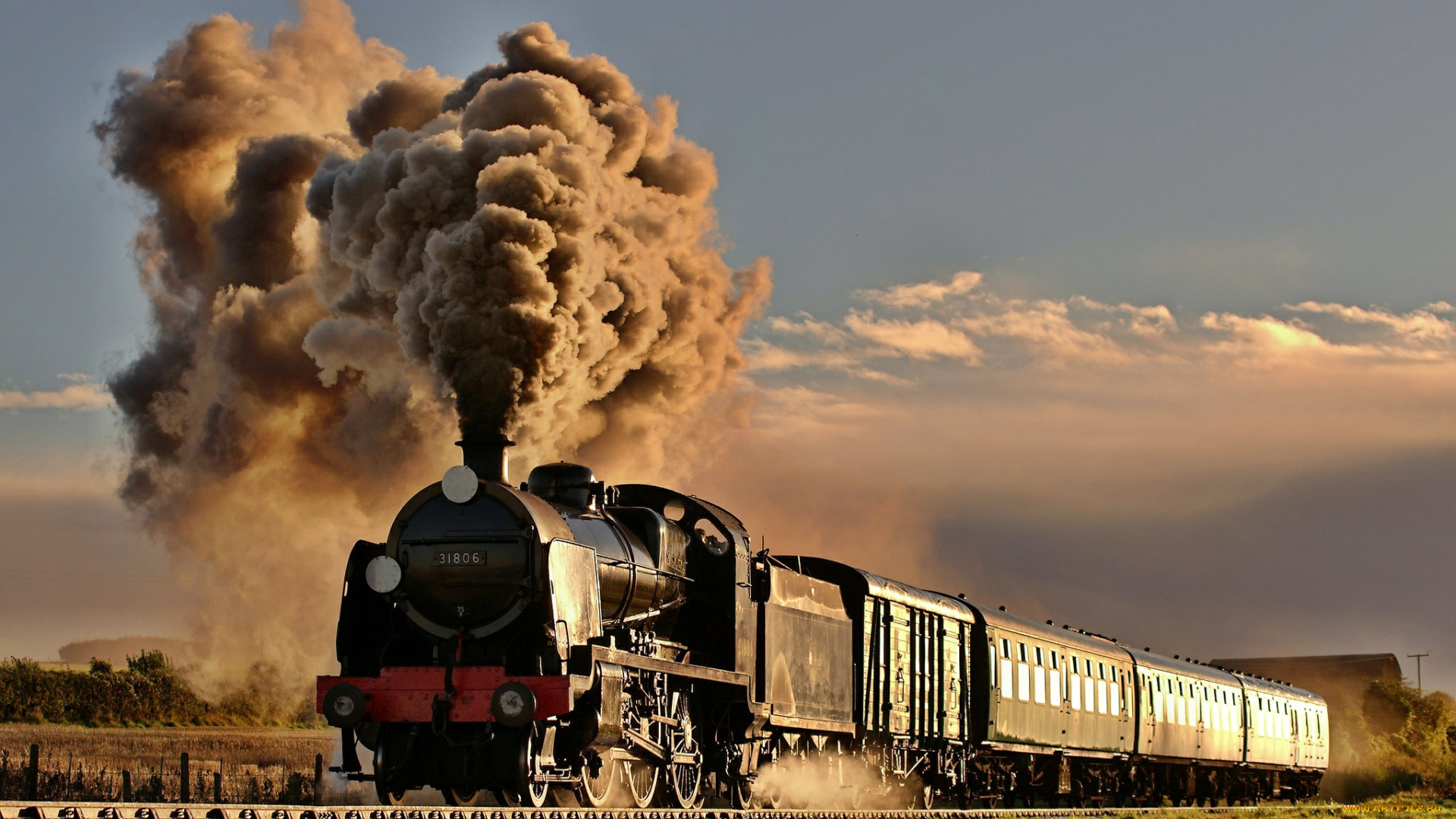 техника, паровозы, паровоз, вагоны