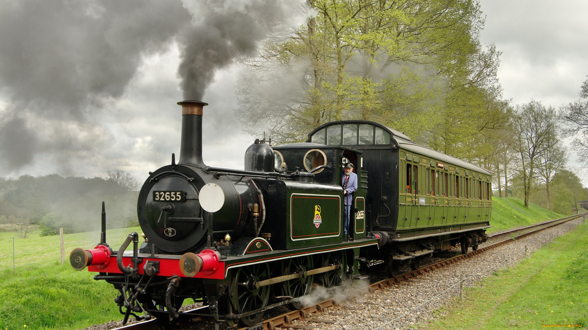 техника, паровозы, паровоз, вагоны