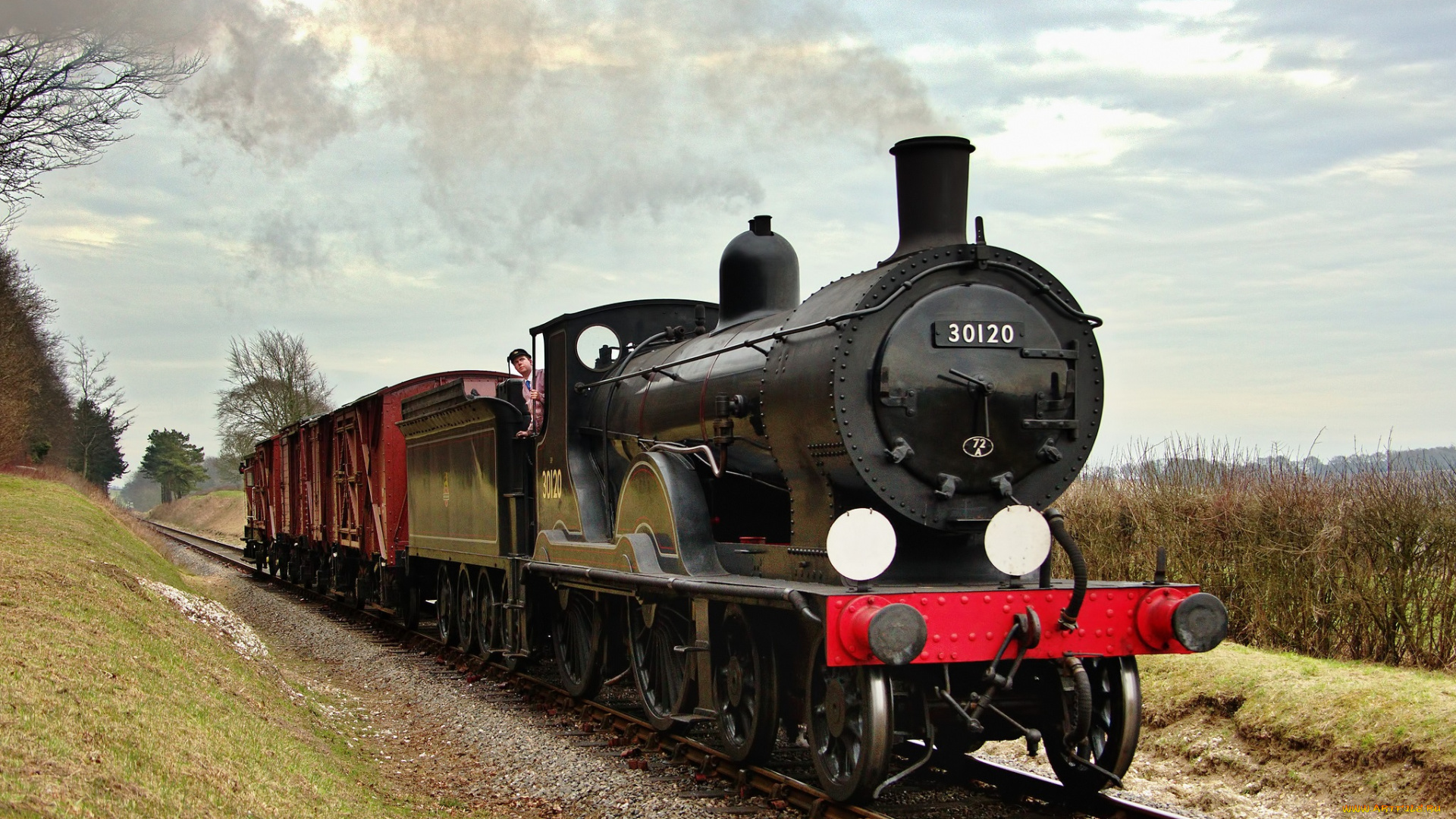 техника, паровозы, паровоз, вагоны