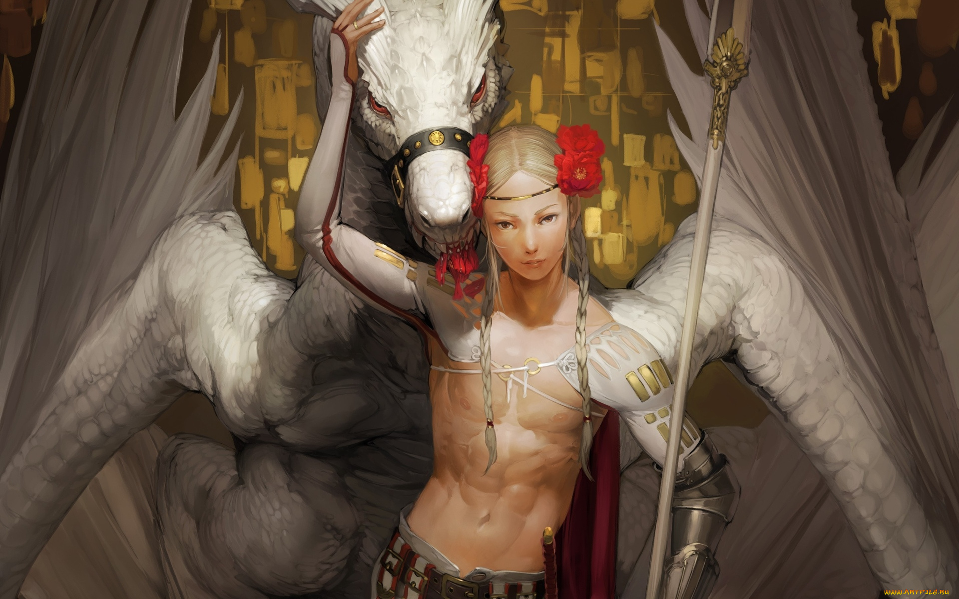 фэнтези, драконы, дракон, парень, привязанность, доверие, блондин