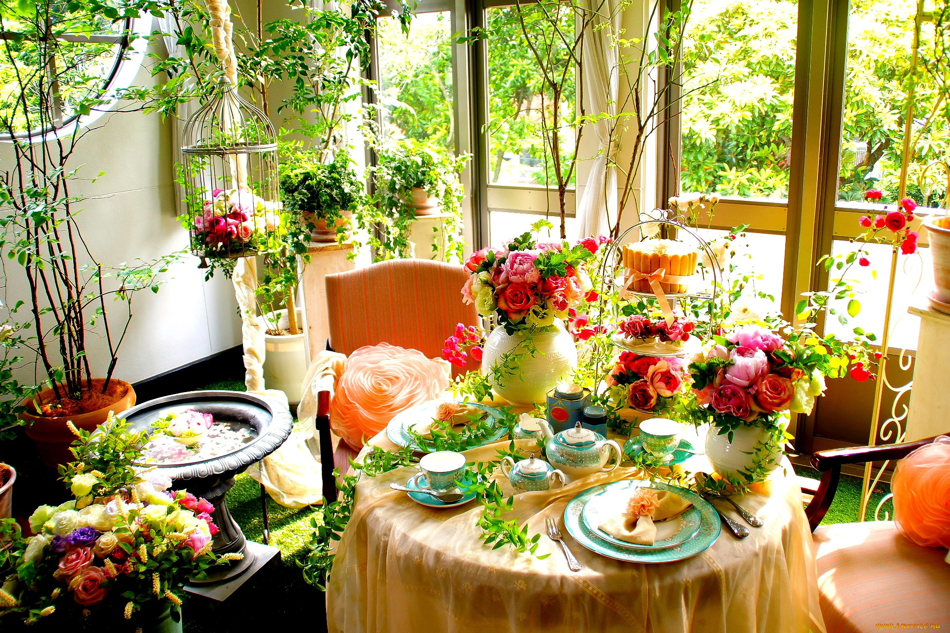 интерьер, декор, , отделка, , сервировка, приборы, букеты, цветы, стол