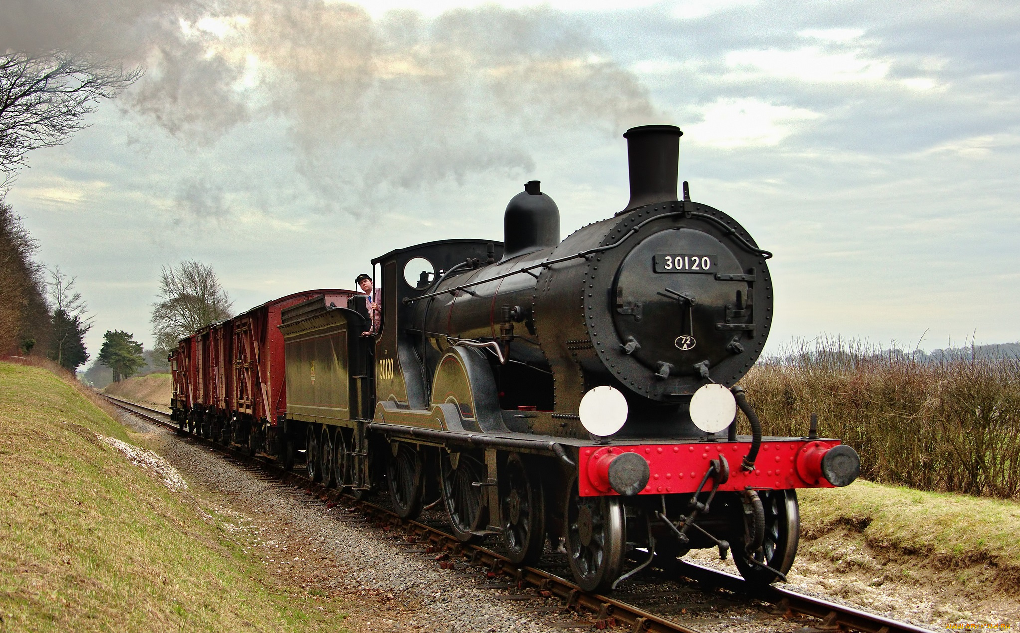 техника, паровозы, паровоз, вагоны