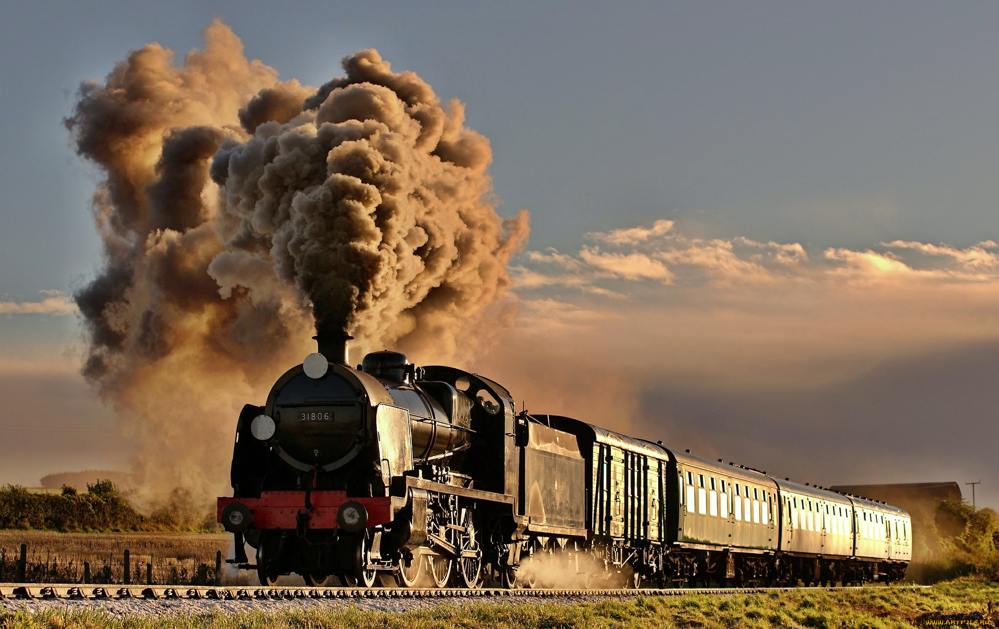 техника, паровозы, паровоз, вагоны