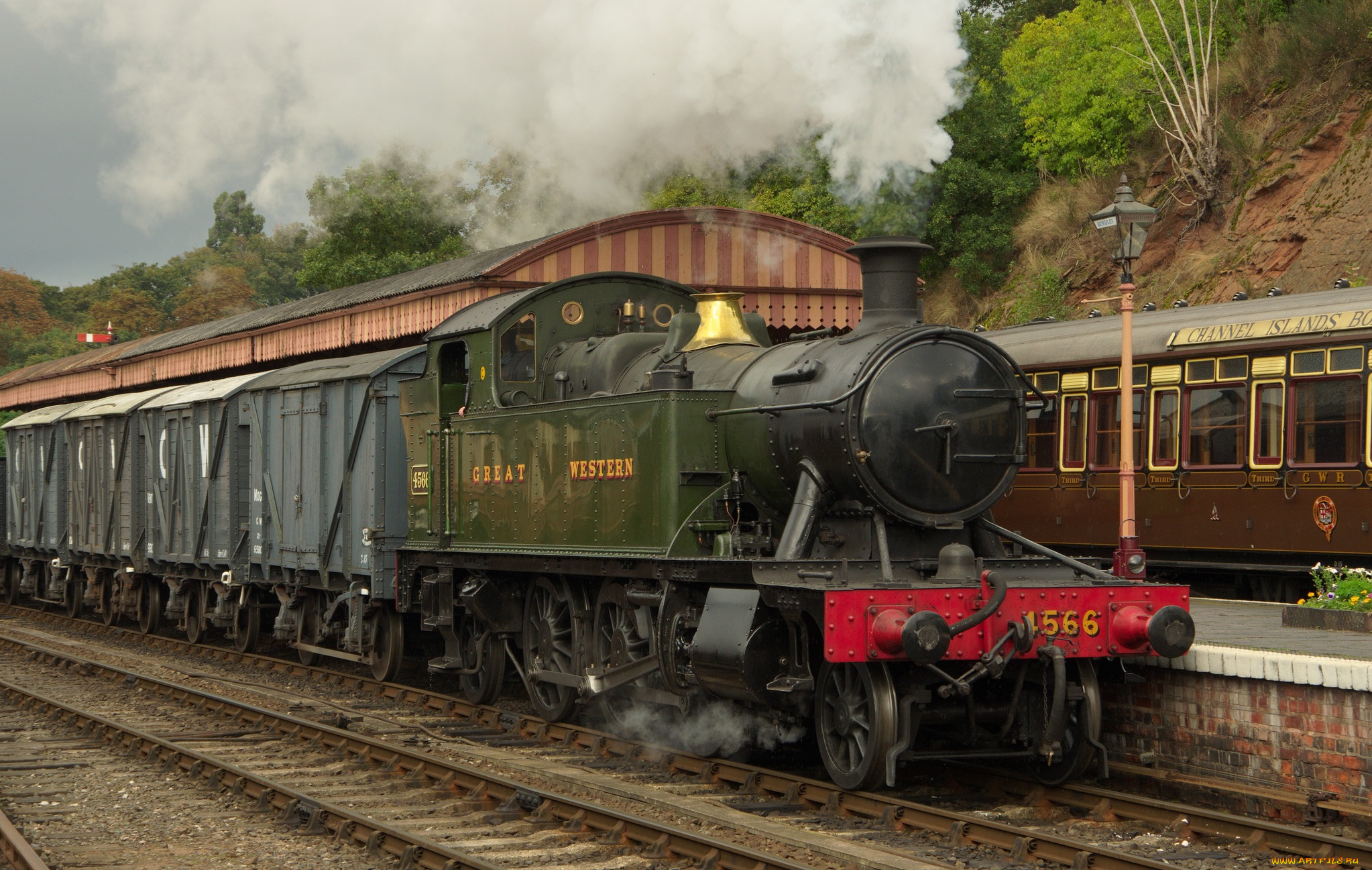 техника, паровозы, паровоз, вагоны