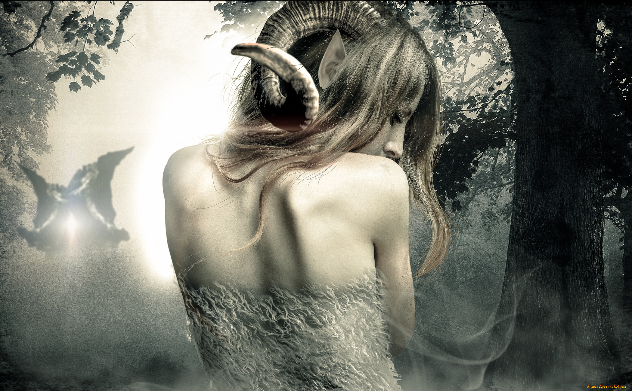 фэнтези, существа, шерсть, рога