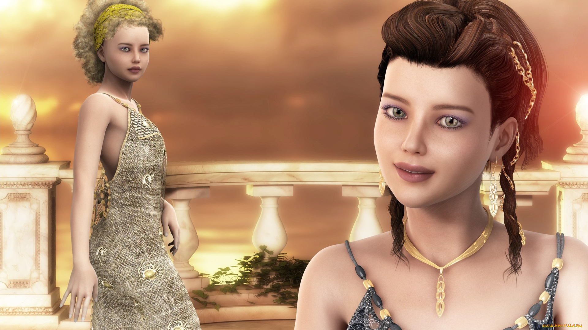 3д, графика, люди, , people, фон, взгляд, девушки