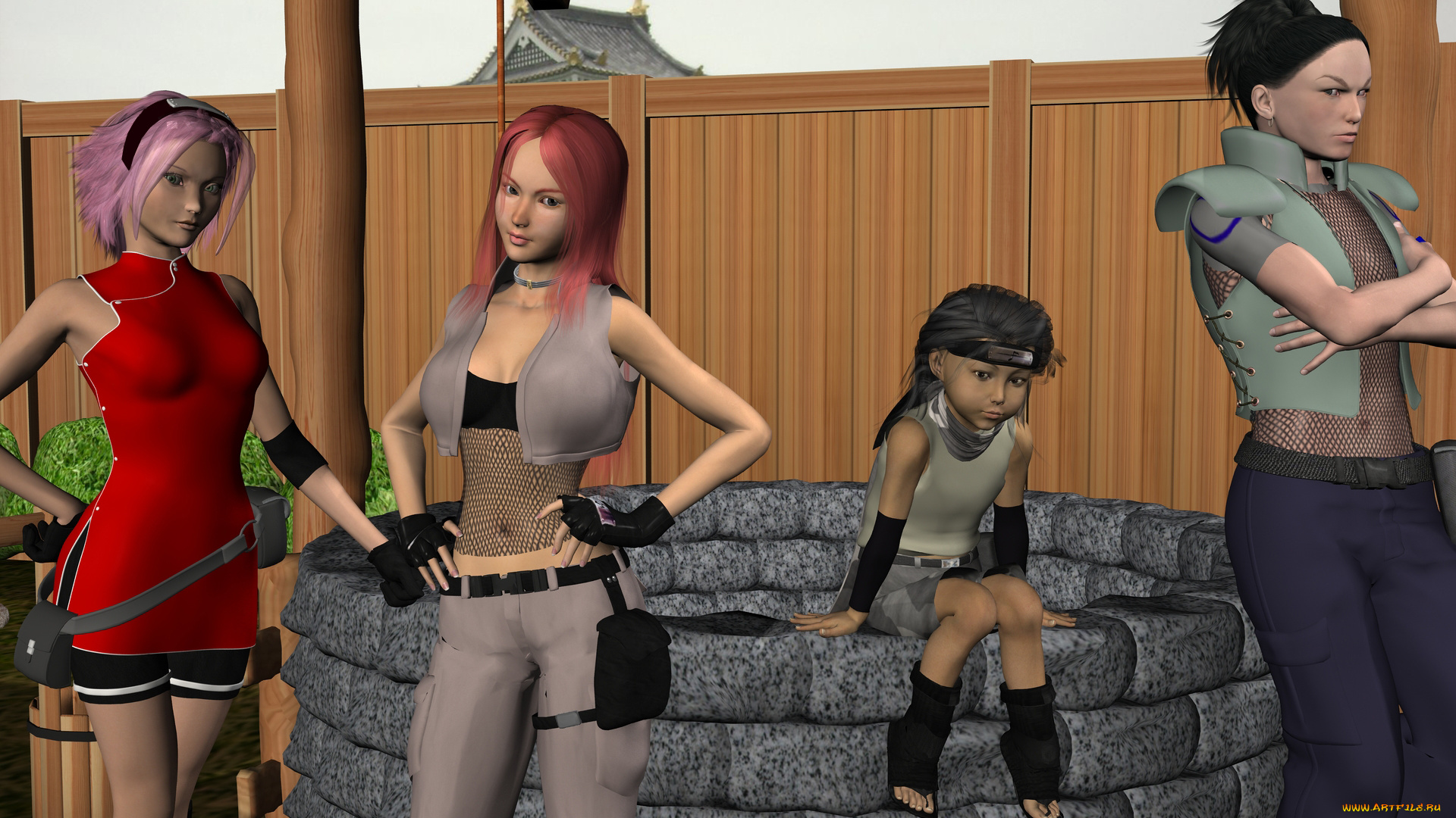 3д, графика, люди, , people, ребенок, фон, взгляд, девушки