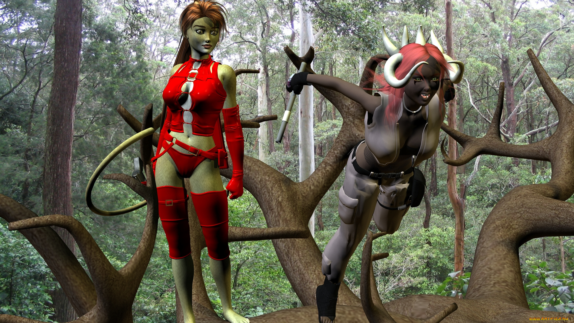 3д, графика, существа, , creatures, фон, взгляд, халк, лес, кастаника