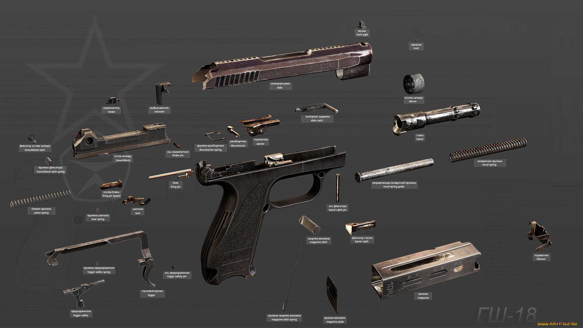 оружие, 3d, схема