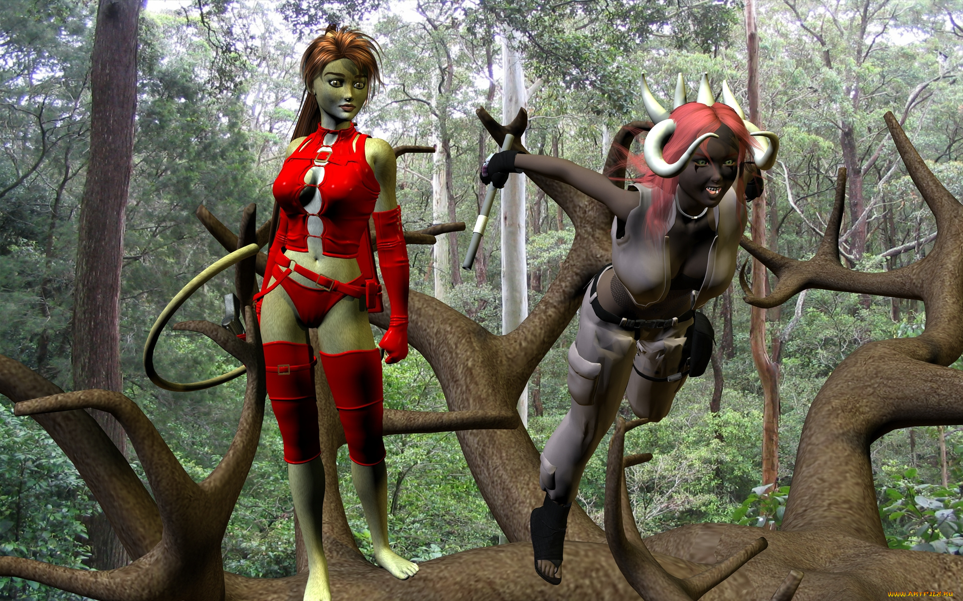 3д, графика, существа, , creatures, фон, взгляд, халк, лес, кастаника