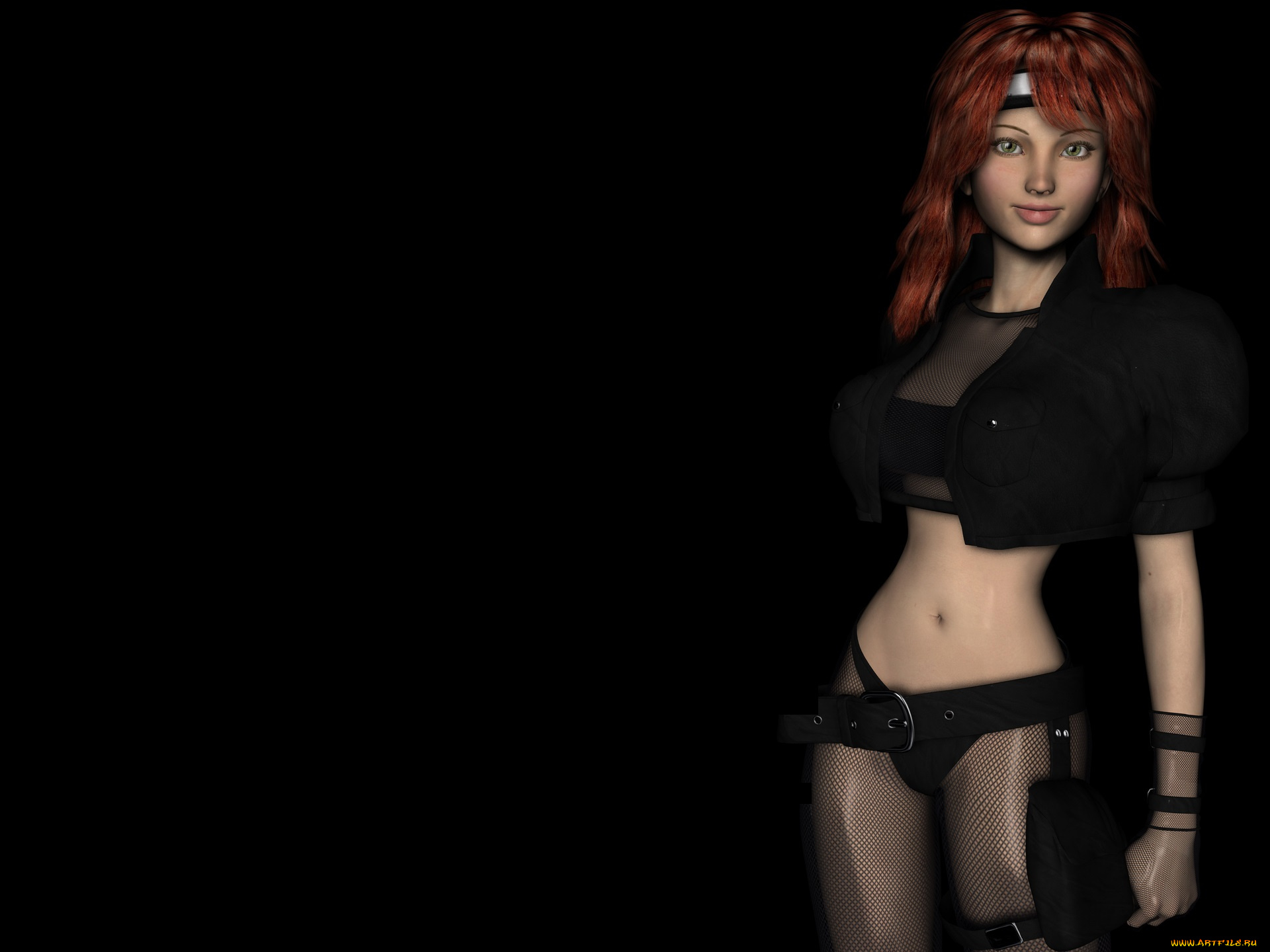 3д, графика, люди, , people, рыжая, фон, взгляд, девушка