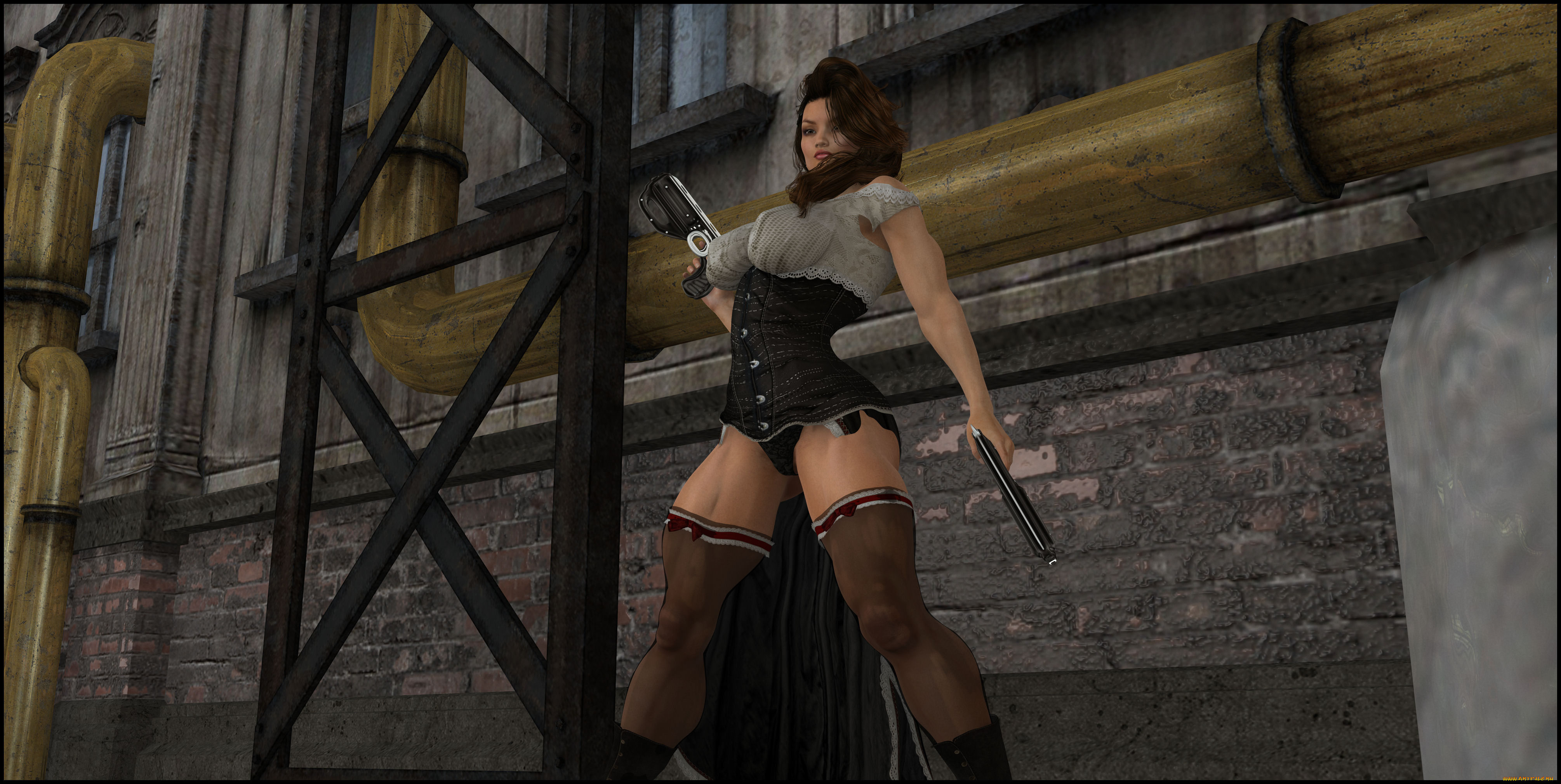 3д, графика, фантазия, , fantasy, девушка, взгляд, фон, оружие