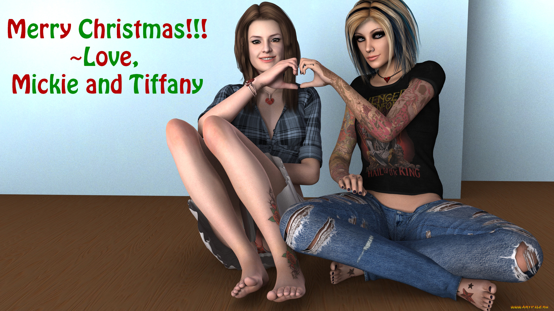 3д, графика, праздники, , holidays, девушки, взгляд, фон