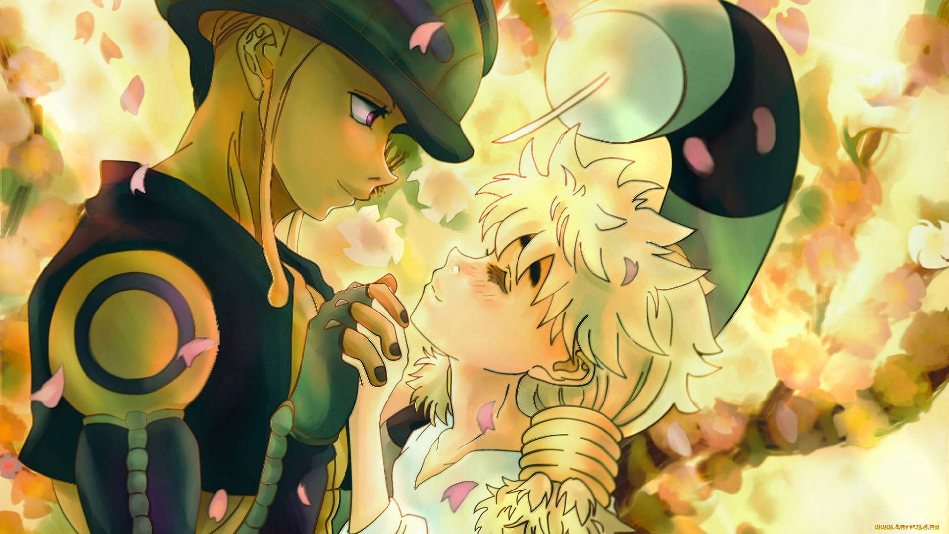 аниме, hunter, x, hunter, девушка, романтика, король, меруэм, арт, камуги, нежность