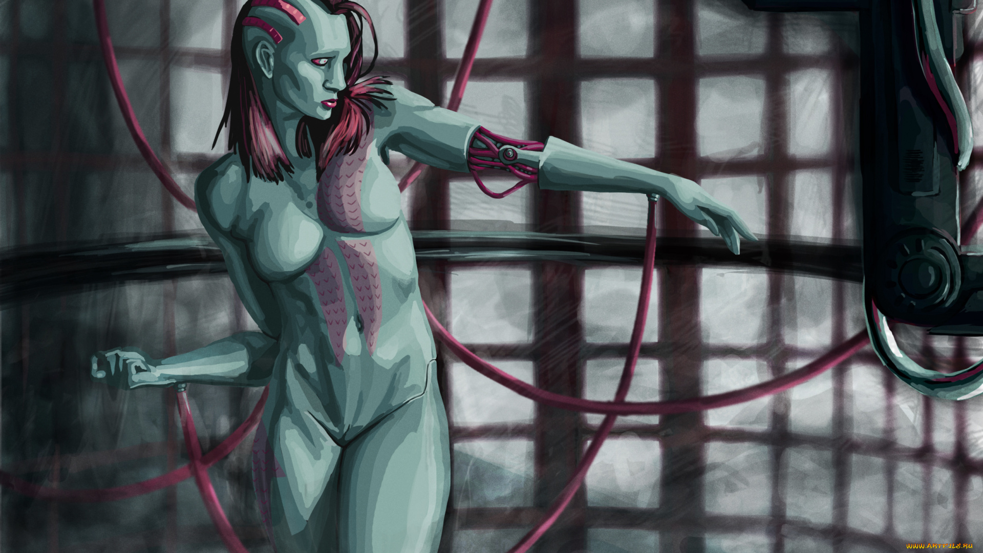 фэнтези, роботы, , киборги, , механизмы, провода, киборг, иной, мир, девушка, робот