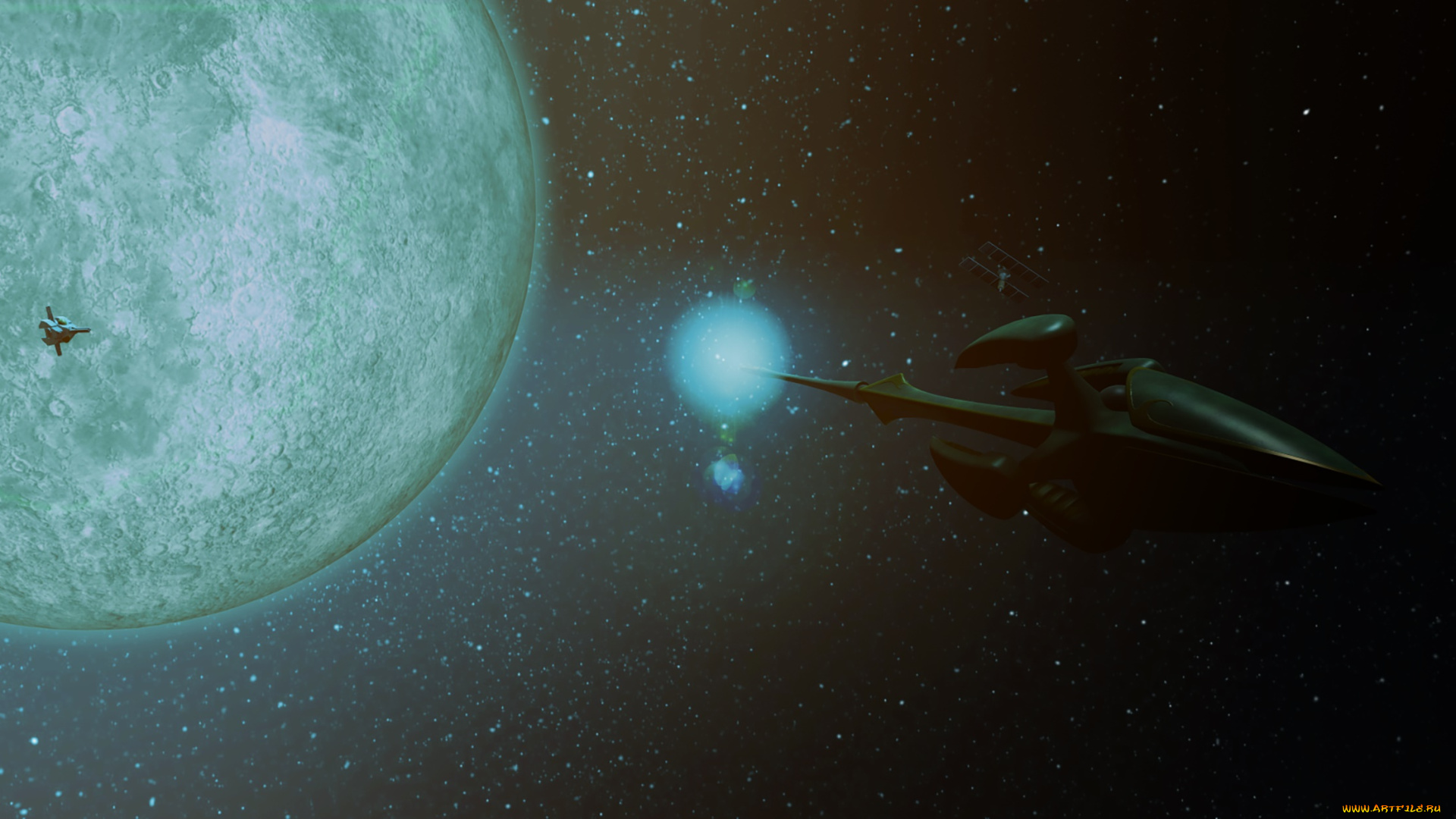 космос, арт, космические, корабли, галактика, звезды, вселенная, планеты