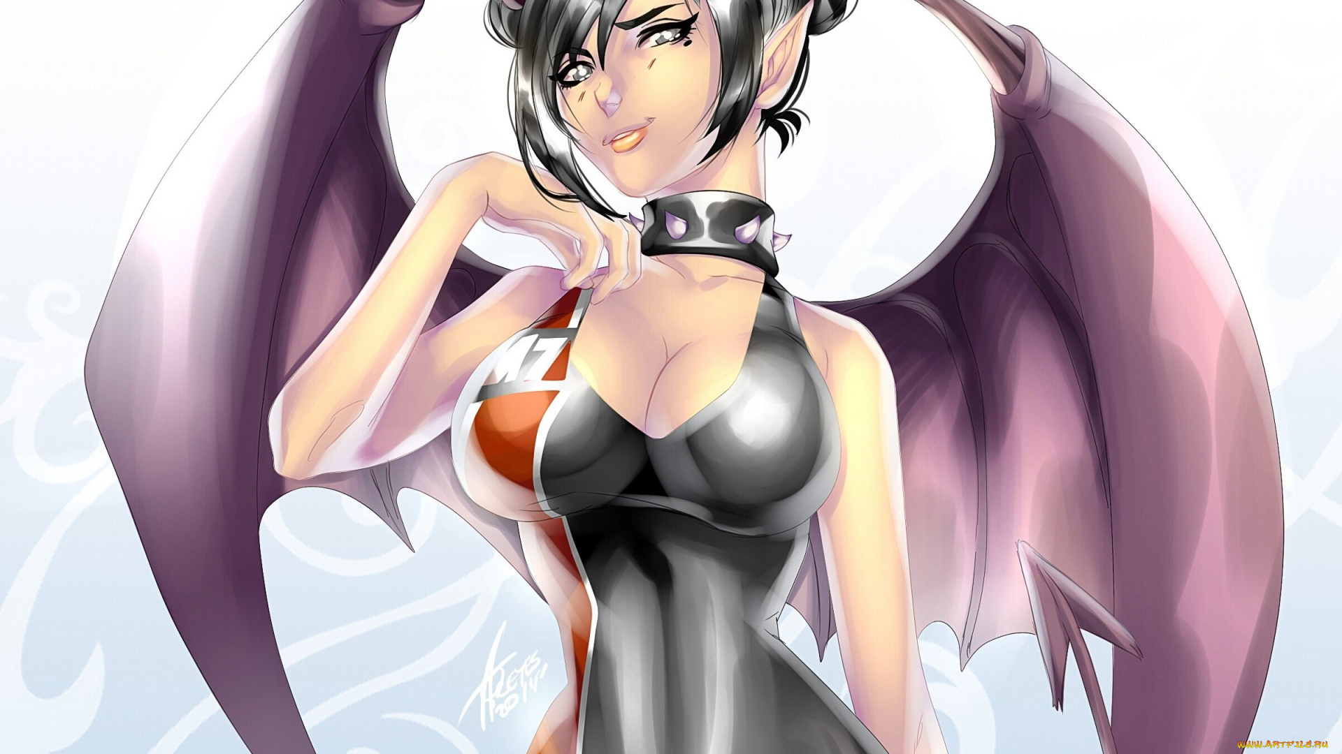 разное, арты, демон, фон, взгляд, девушка