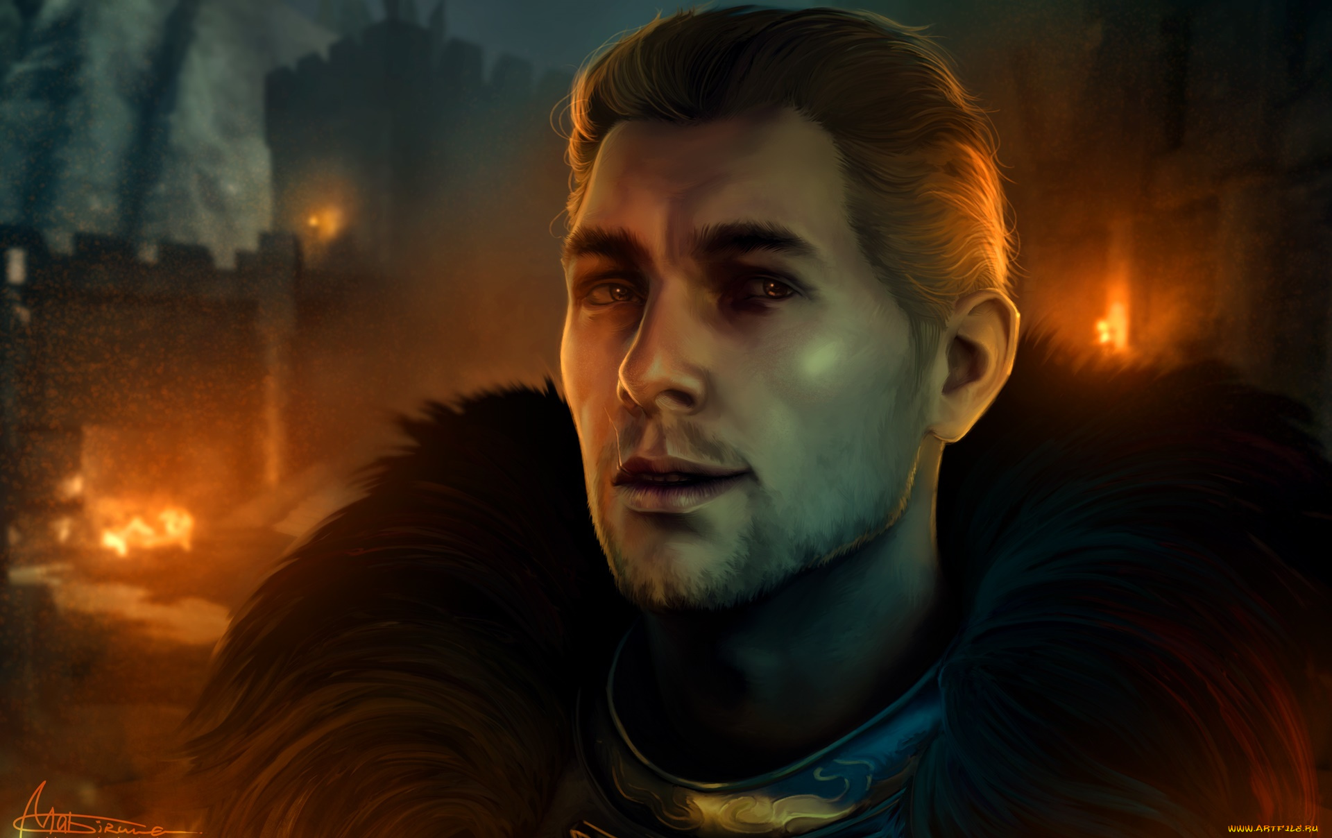 рисованное, люди, фон, взгляд, мужчина