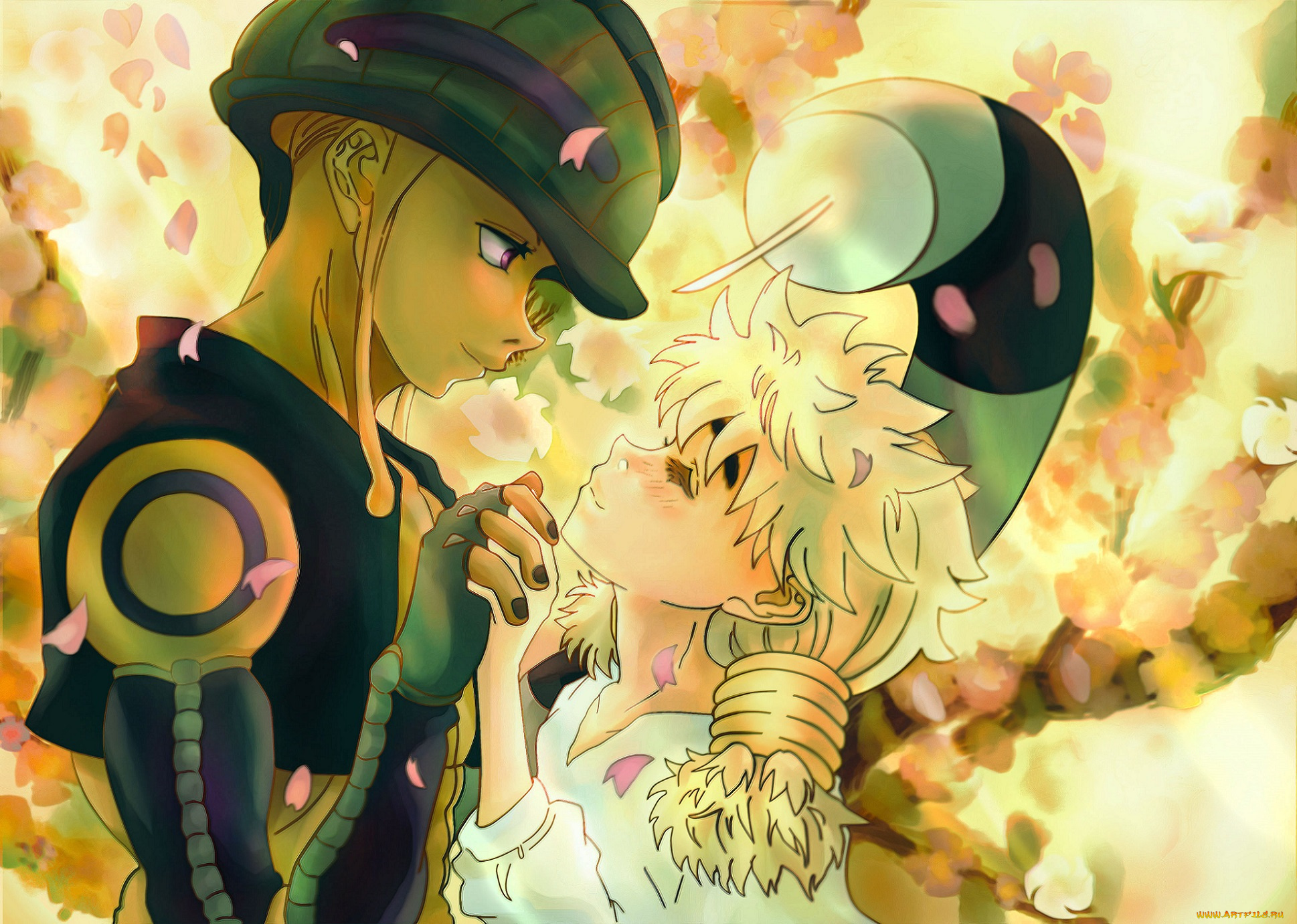 аниме, hunter, x, hunter, девушка, романтика, король, меруэм, арт, камуги, нежность