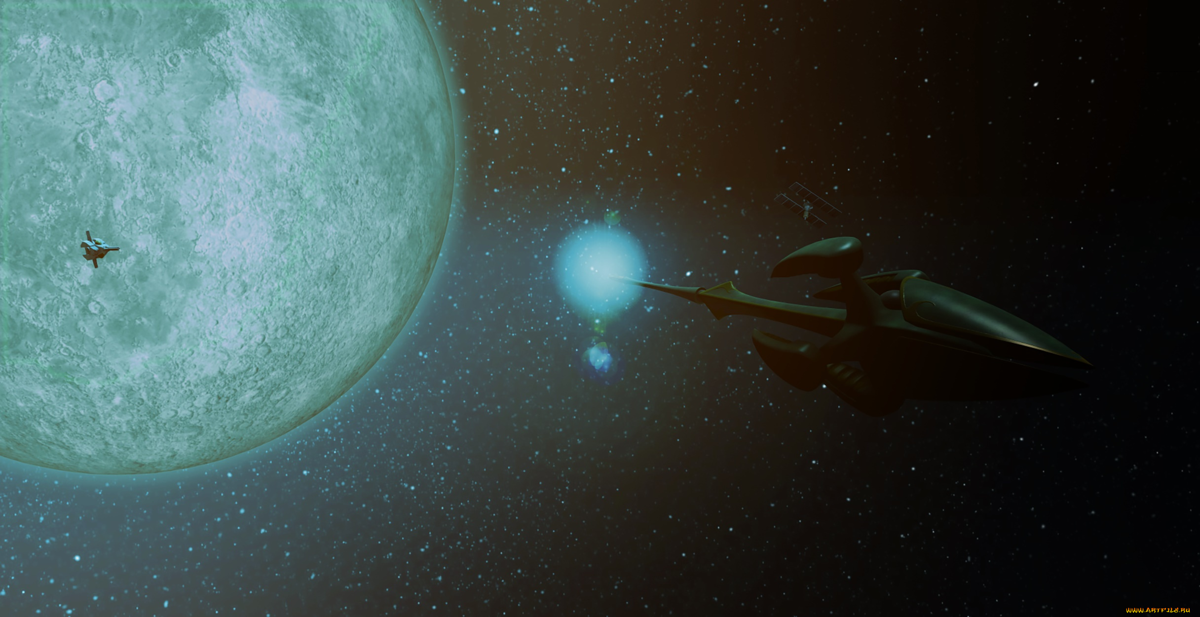 космос, арт, космические, корабли, галактика, звезды, вселенная, планеты