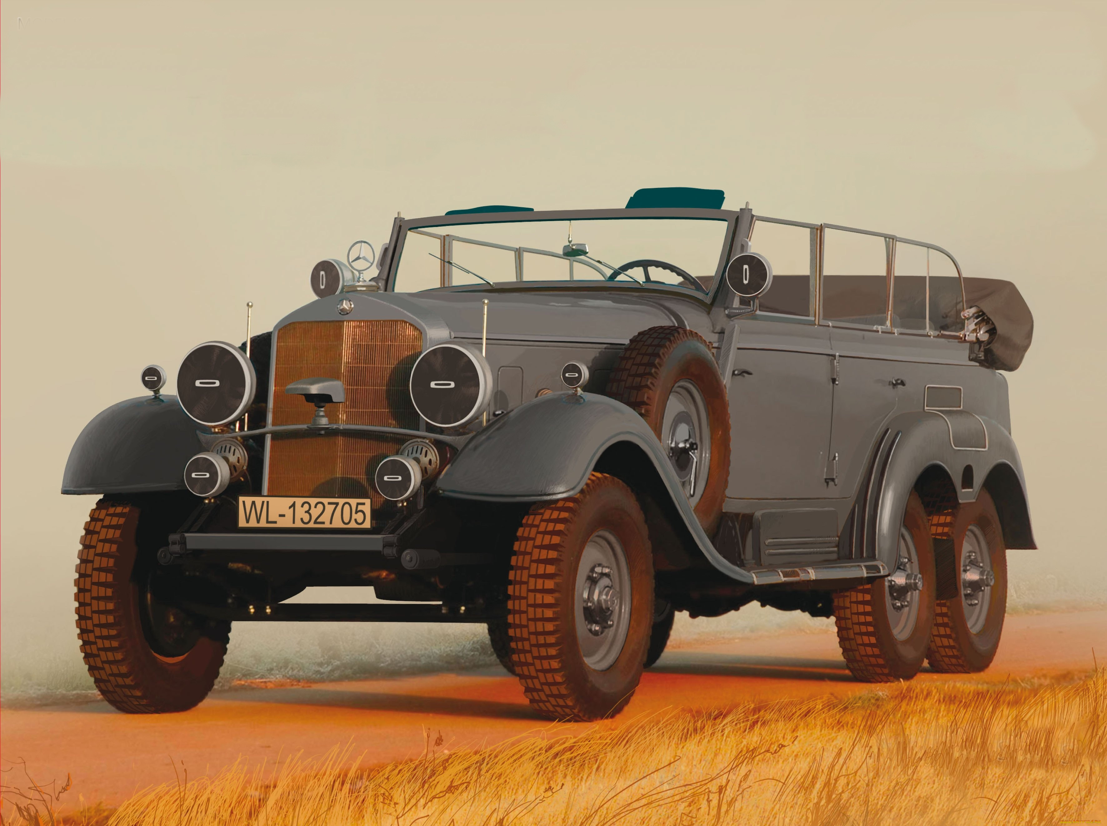 рисованное, армия, фон, автомобиль