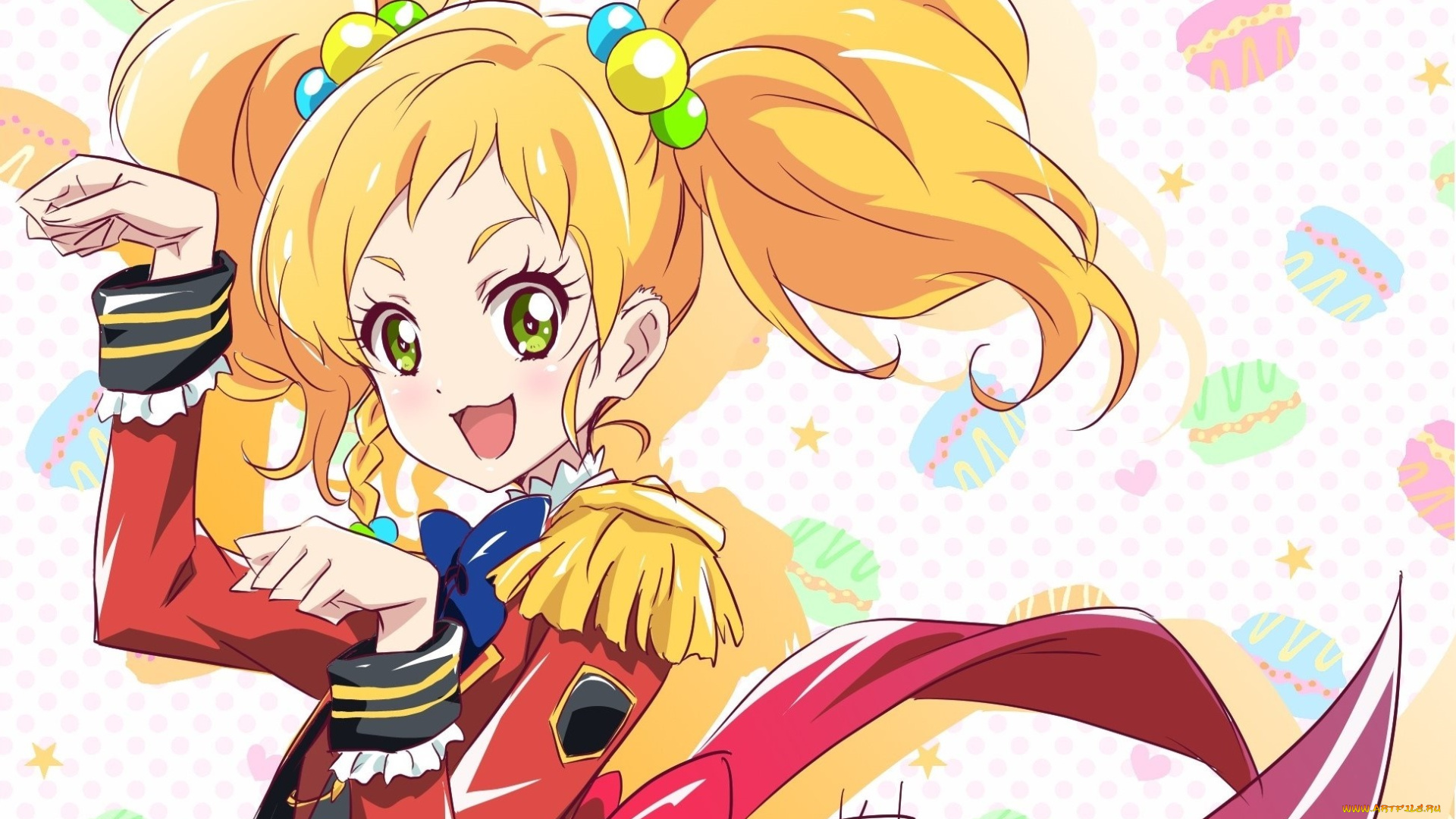 аниме, aikatsu, взгляд, фон, девушка