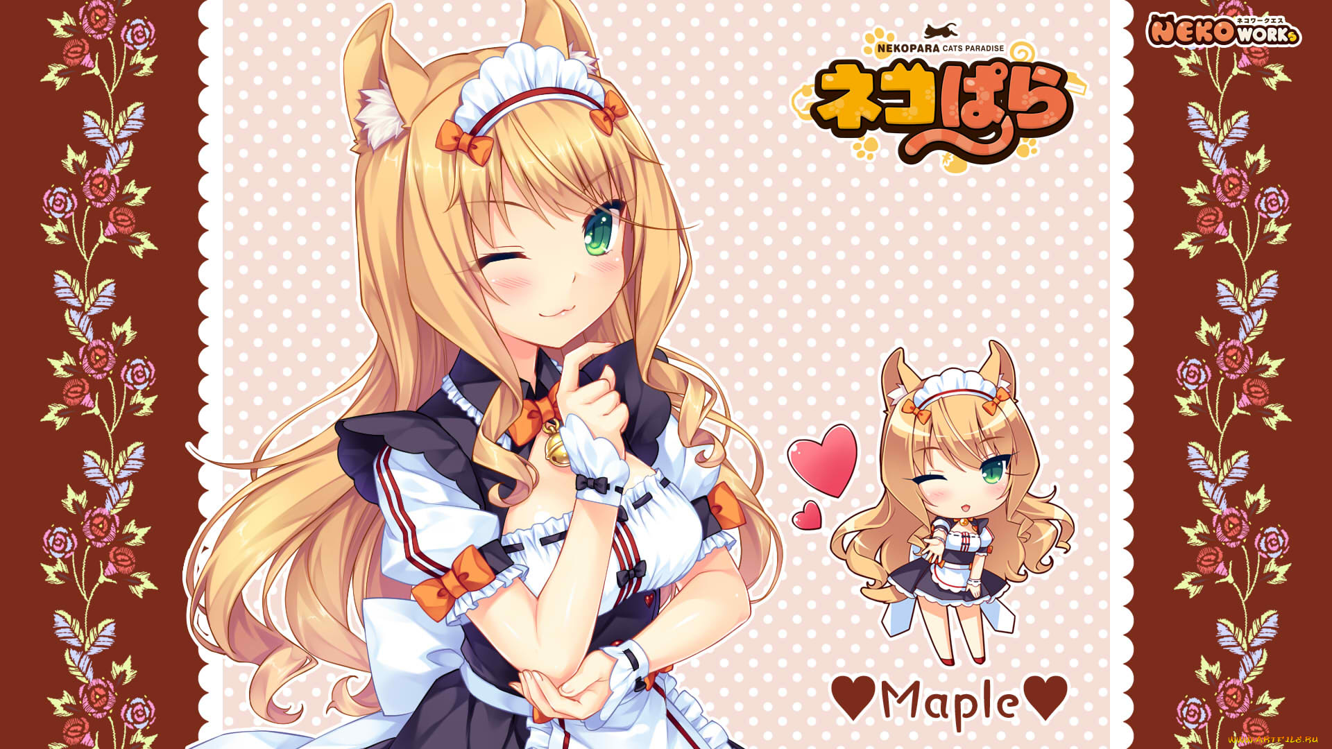 аниме, nekopara, взгляд, девушка, фон
